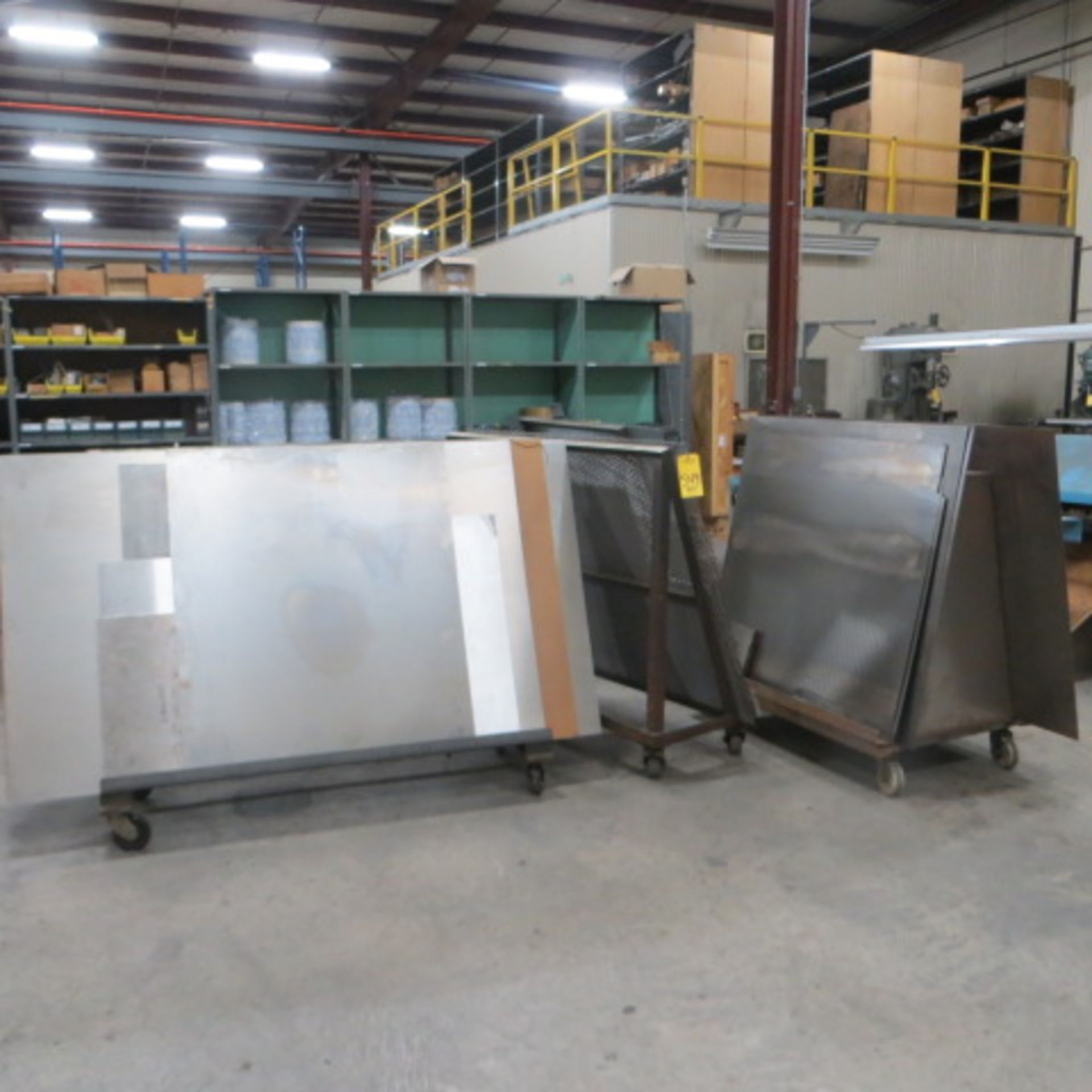 (4) STEEL A-FRAME CARTS W/ASSORTED SHEET MATERIAL
