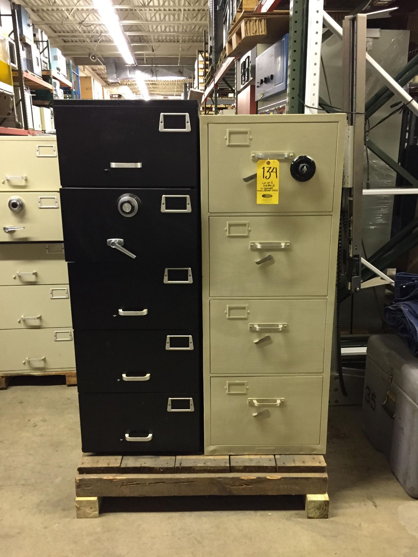 (2) Diebold 4-Drawer File Cabinet Safes