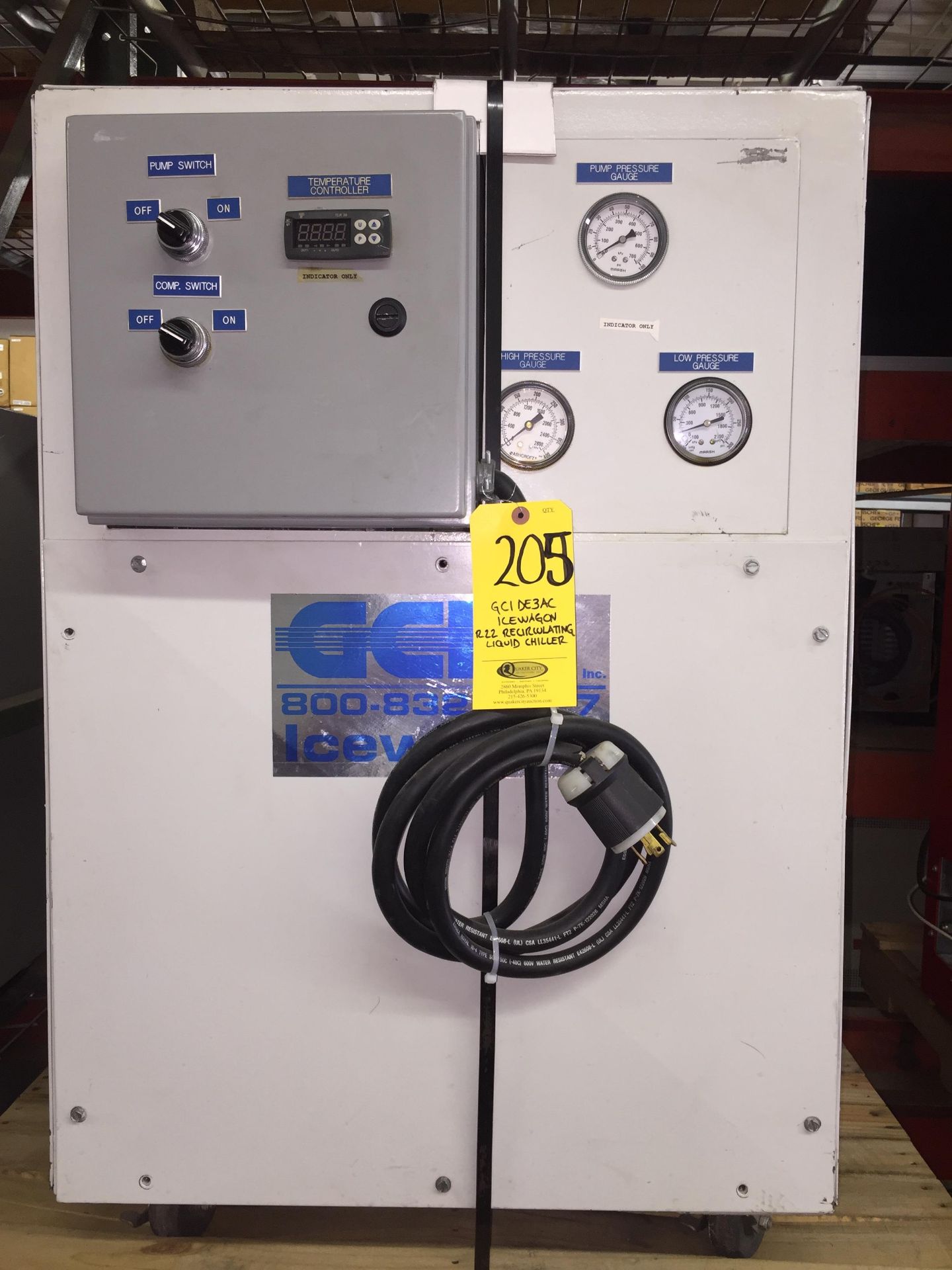 GCI DE3AC Icewagon R22 Recirculating Liquid Chiller