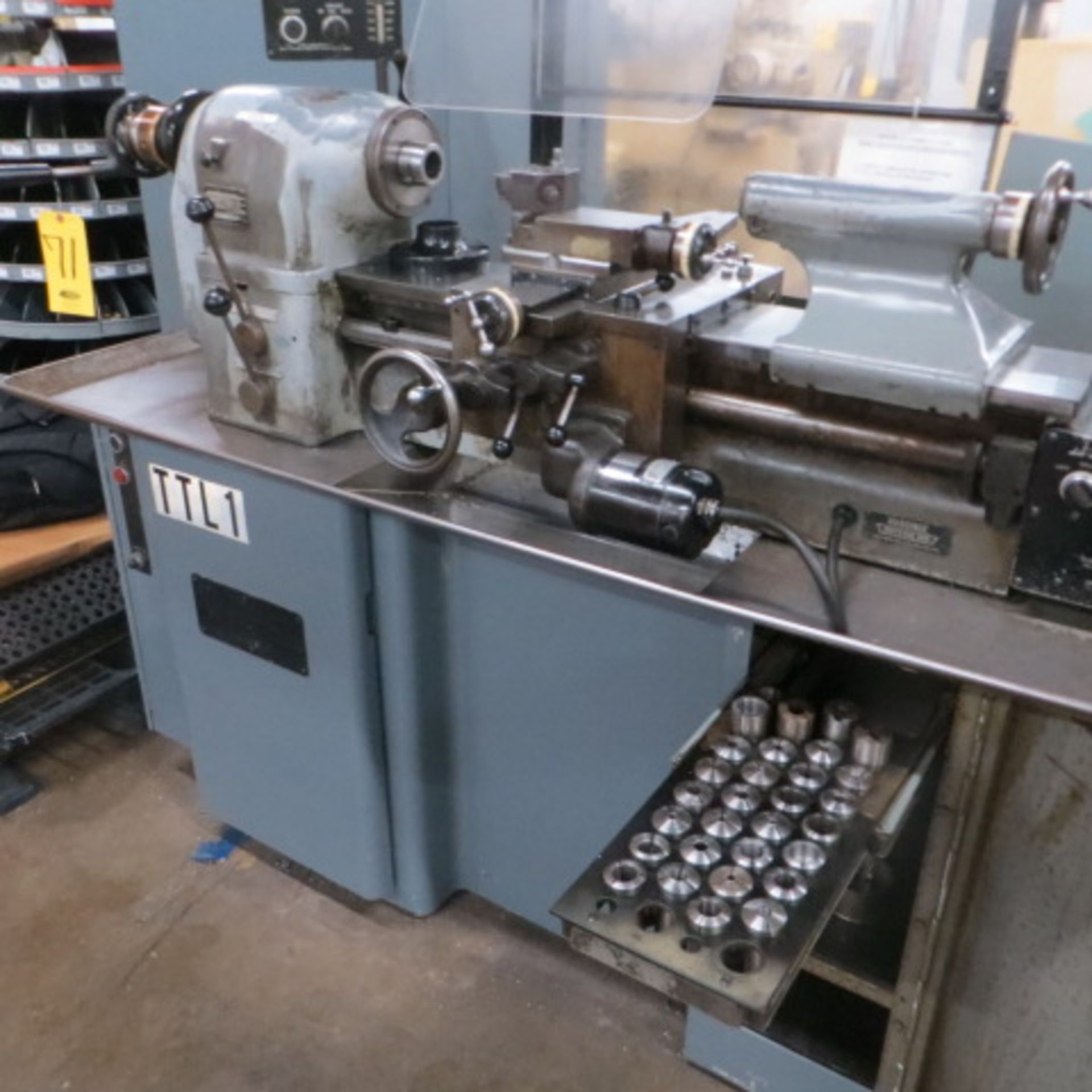 HARDINGE TFB-H TOOL ROOM LATHE, HLV-H 3946, QUICK CHANGE LEVER, 5 IN 3-JAW CHUCK, - Image 2 of 3