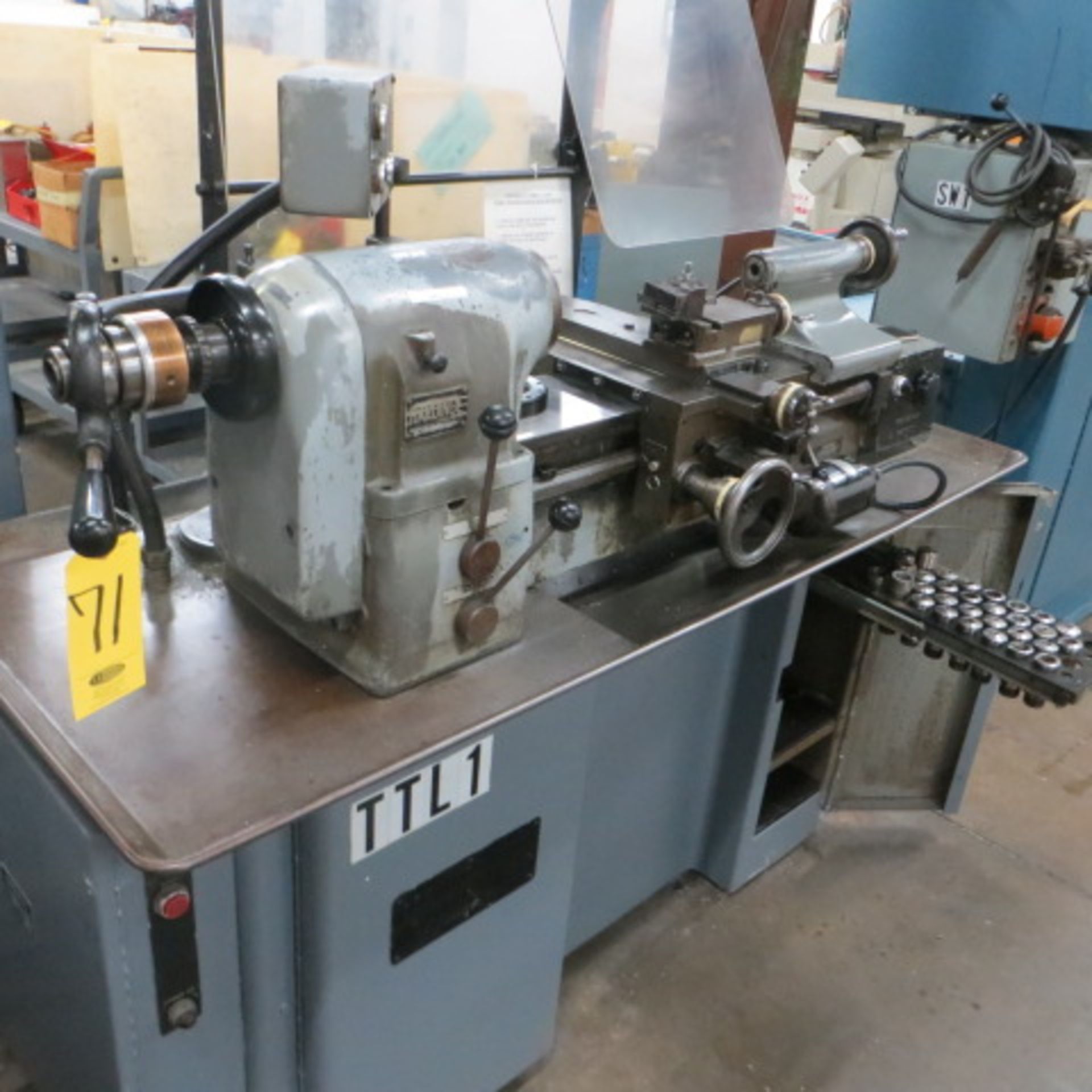 HARDINGE TFB-H TOOL ROOM LATHE, HLV-H 3946, QUICK CHANGE LEVER, 5 IN 3-JAW CHUCK, - Image 3 of 3