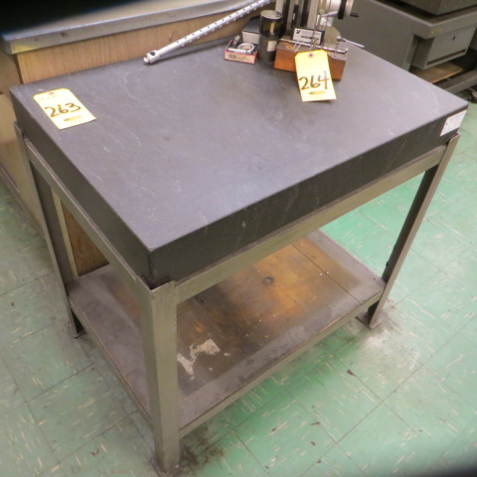 24" X 36" X 4" PRECISION GRANITE PLATE W/IRON STAND