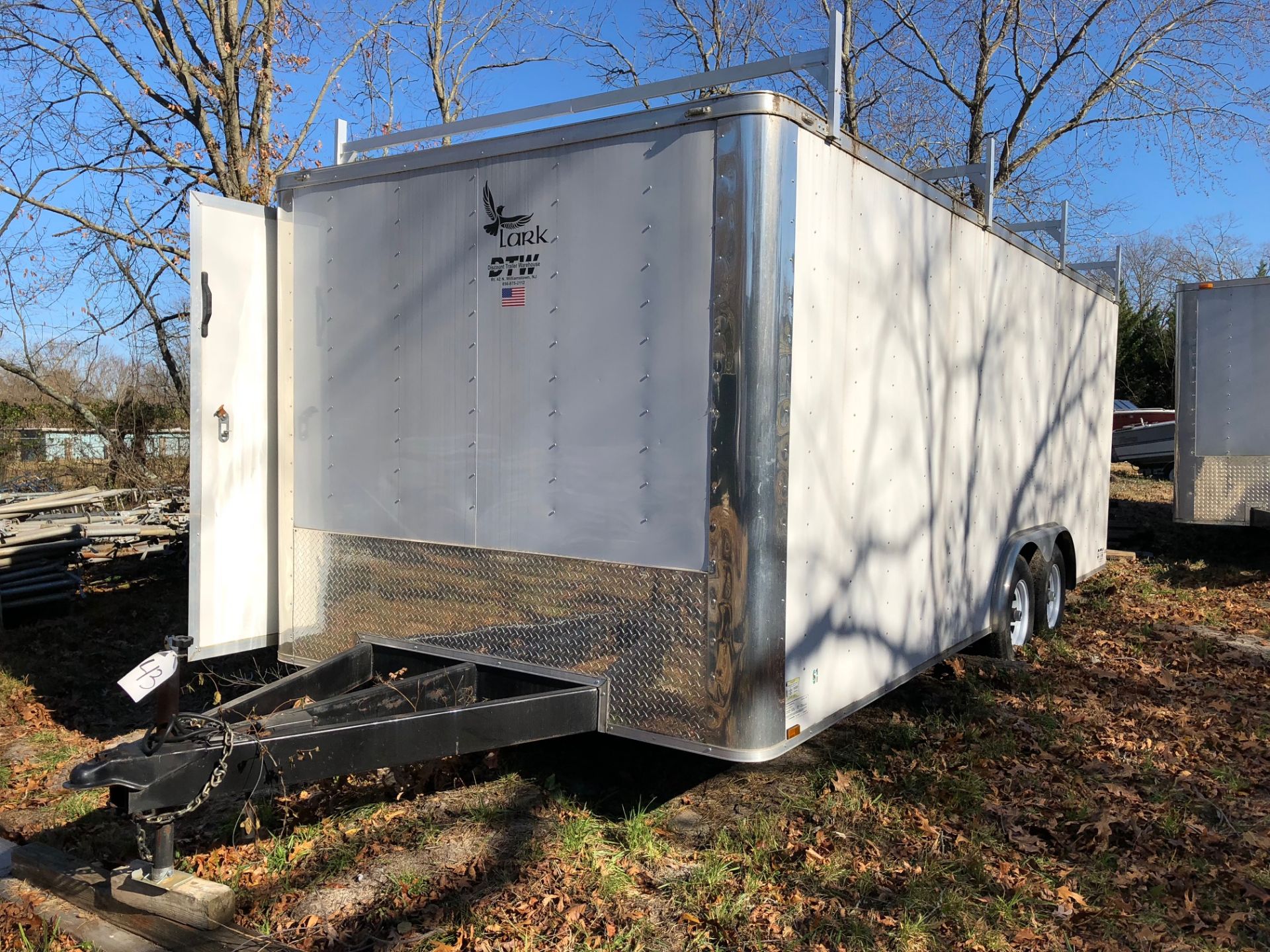 2016 LARK VT8-5X20 TA-5200 20' TA ENCLOSED UTILITY TRAILER, VIN 5RTBE2025GD054659, 9900 LBS GVWR