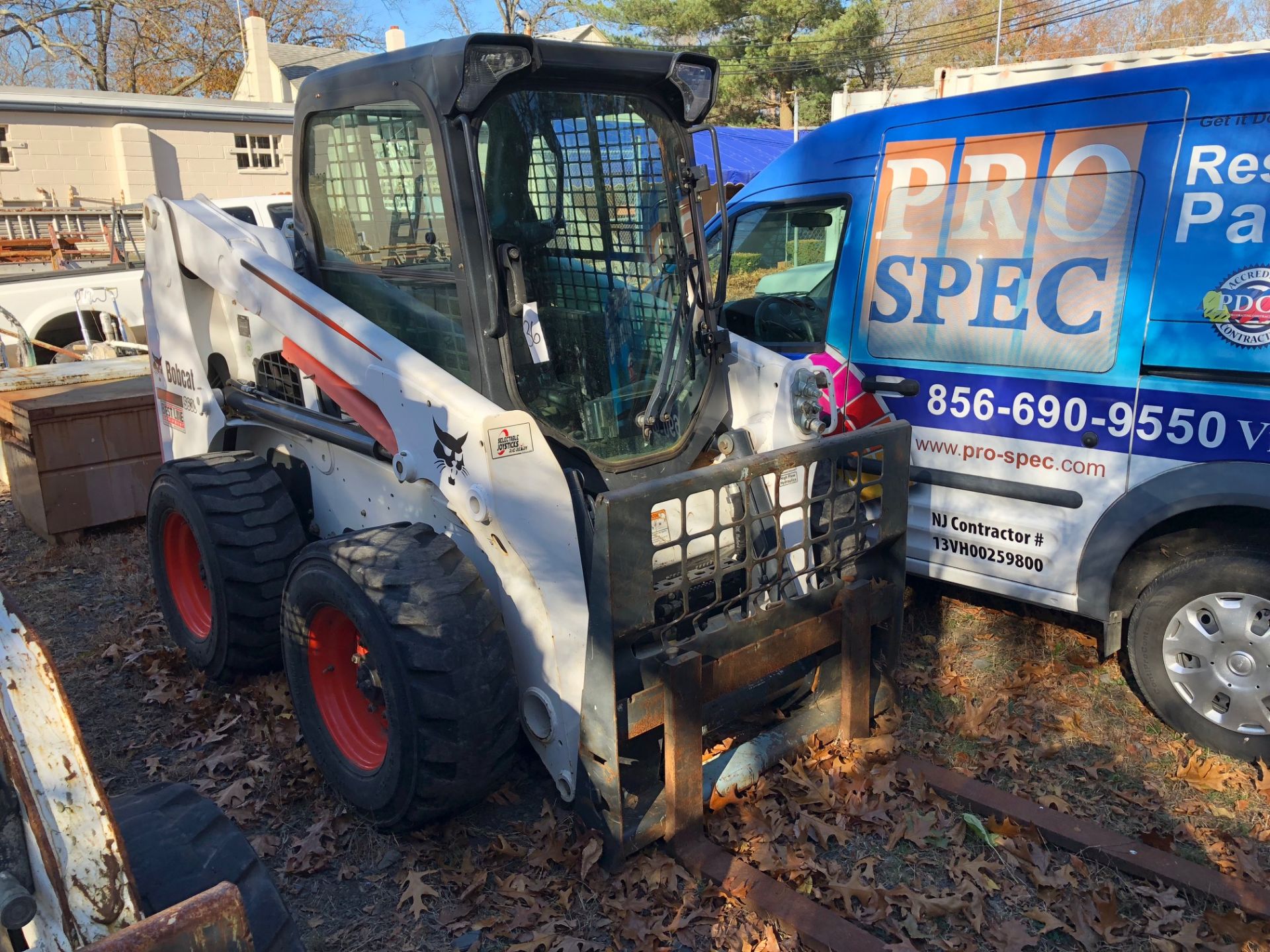 2014 BOBCAT S630 PNEUMATIC TIRE SKID STEER , S/N A3NT17375, CLOSED CAB, XTRA VALVES, ONLY 342 HOURS