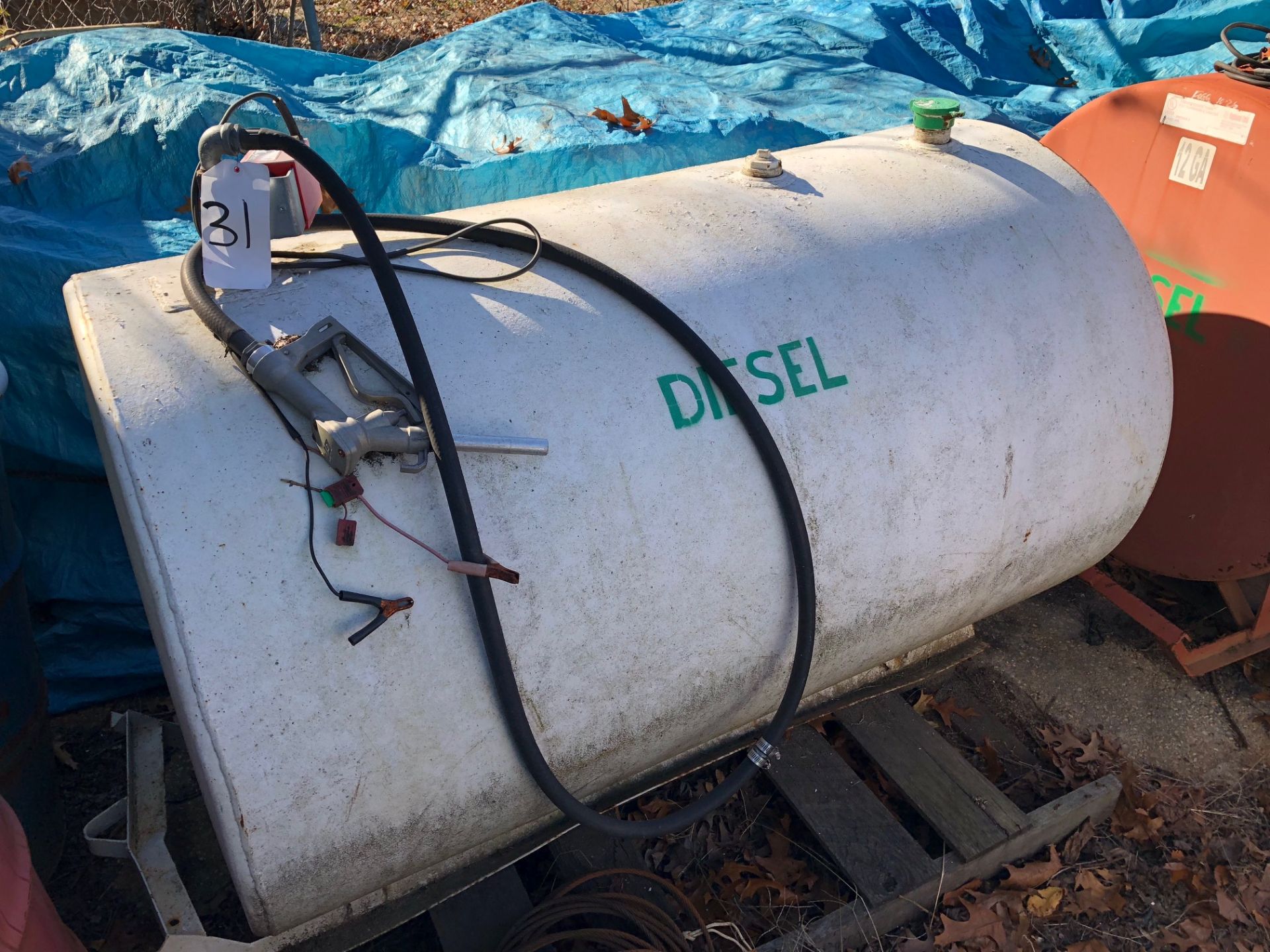 HIGHLAND TANK 125+/- GALLON DIESEL FUEL TANK W/ SKID BASE