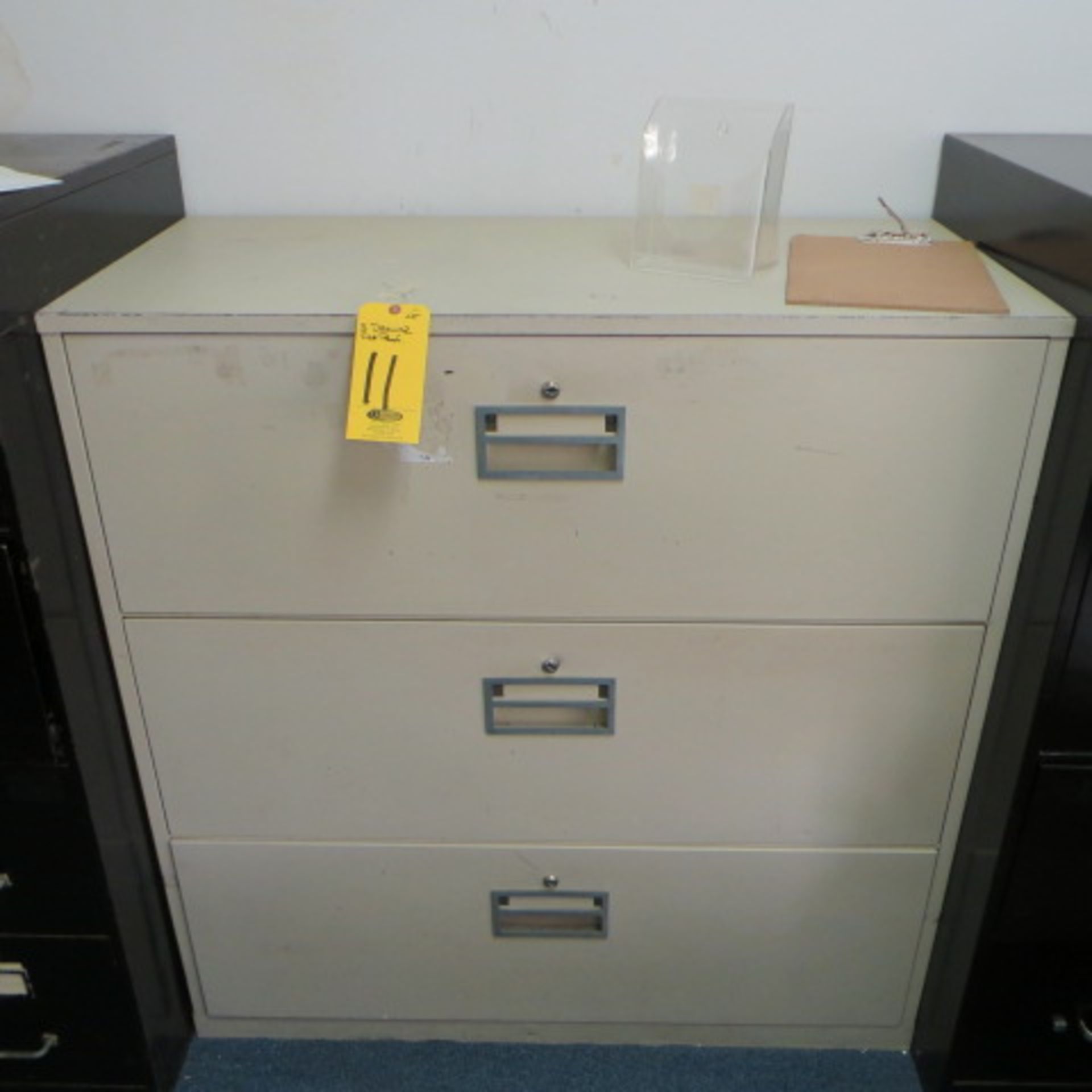 3-DRAWER 42 IN FIREPROOF LATER FILE CAB-NO LOCKS (LOCATED 2ND FLOOR)