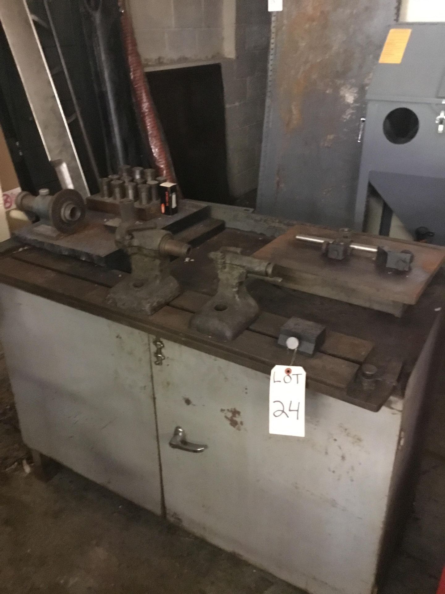 Lot Centers, Collets, Index's, 2 Steel Surface Plates and Steel Cabinet