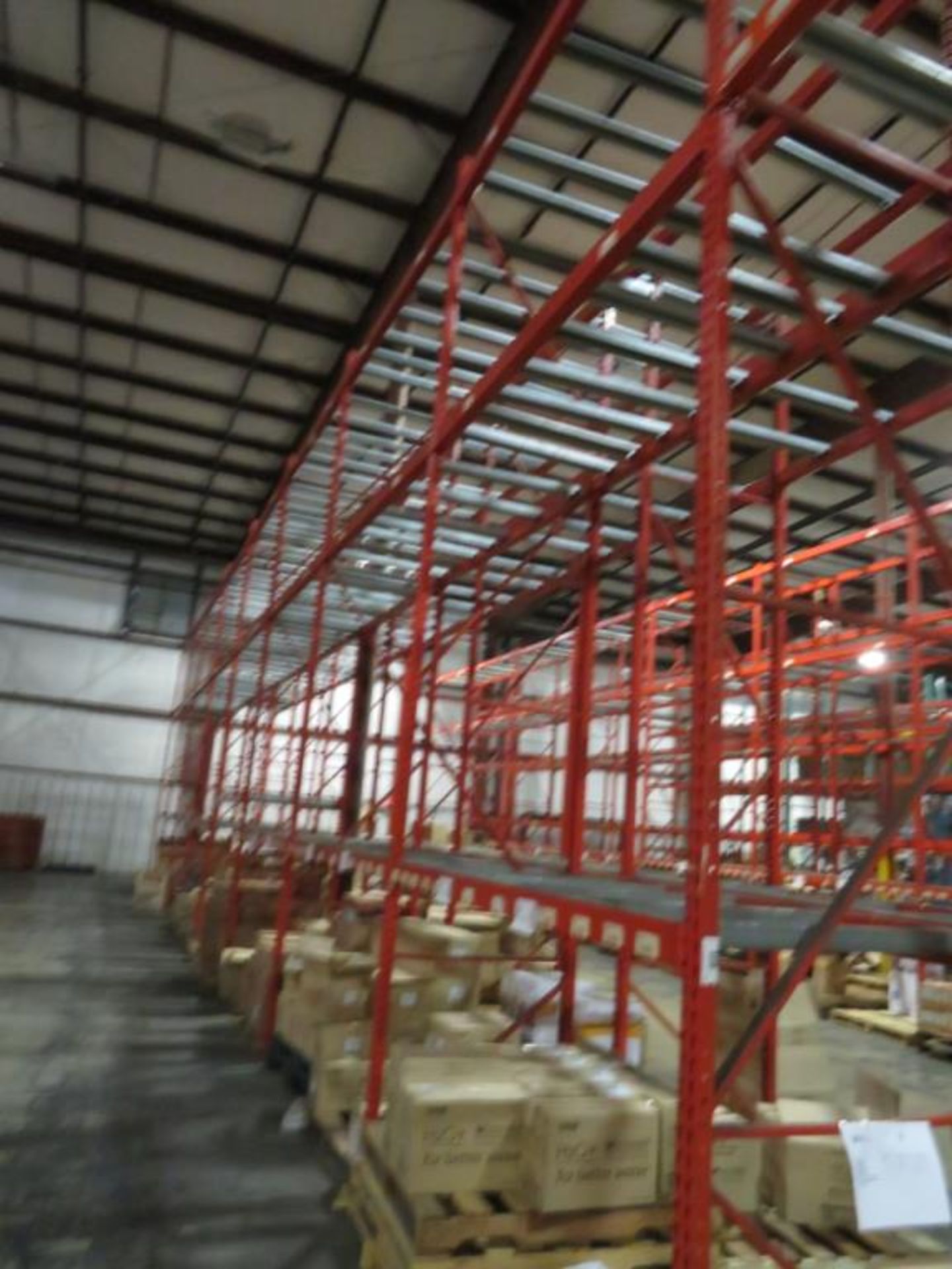 Paltier pallet racking 9 uprights 3"x 2 1/4", 42" wide and 20' tall,4 8 beams 4" x 2 3/4" & 8' long, - Image 3 of 5