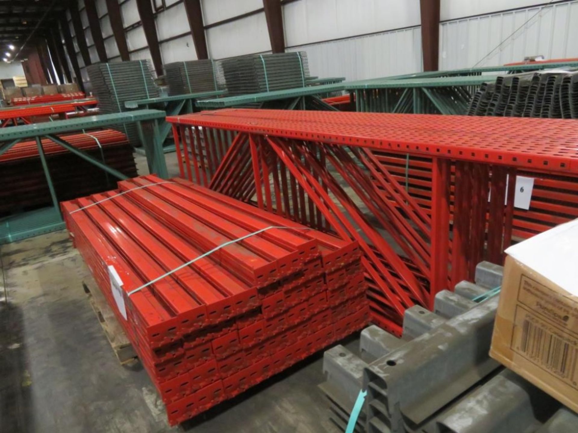 Paltier pallet racking 9 uprights 3"x 2 1/4", 42" wide and 20' tall,4 8 beams 4" x 2 3/4" & 8' long, - Image 2 of 5