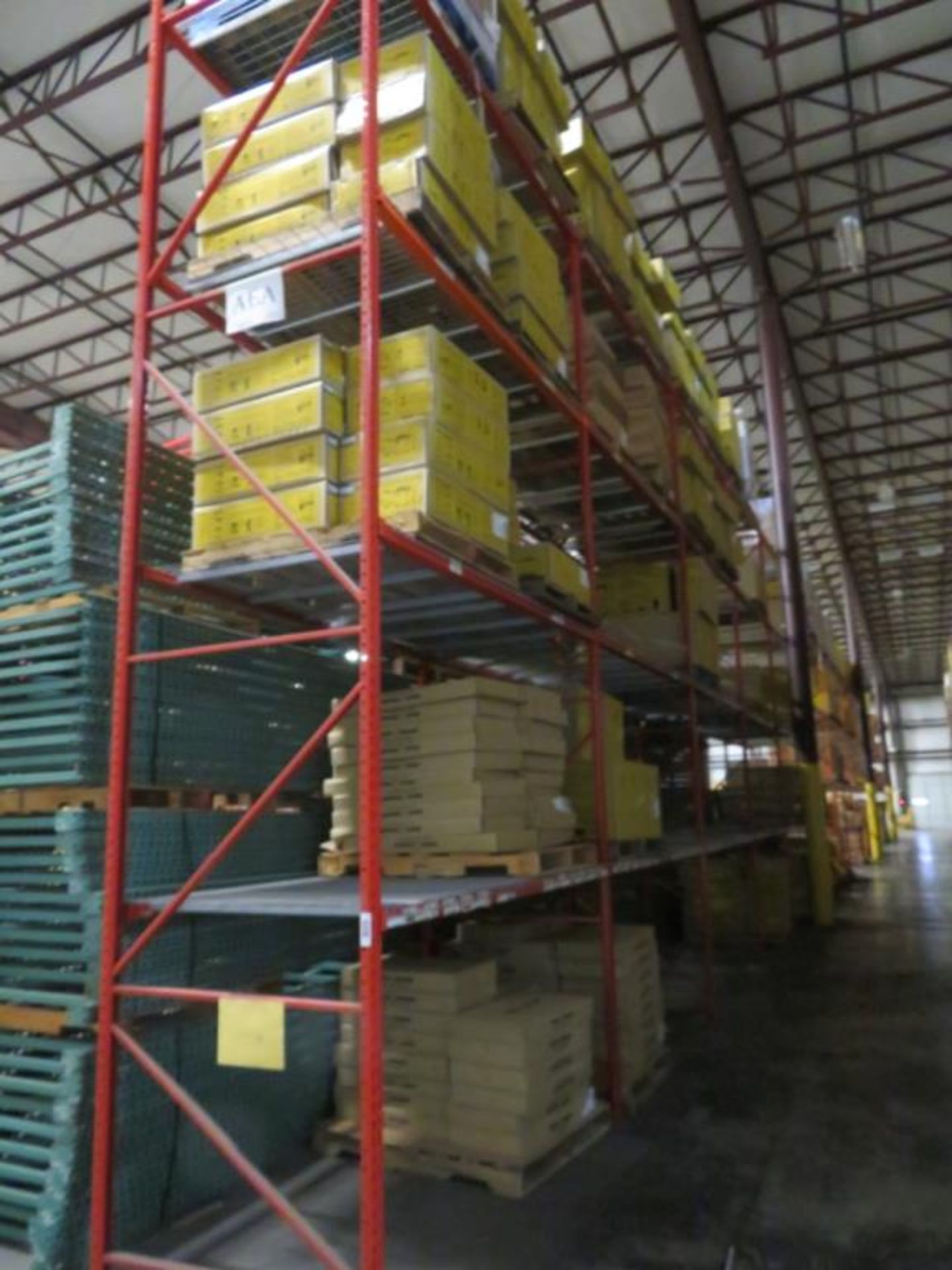 Paltier pallet racking 8 uprights 48" wide and 18' tall, 11 uprights 48" wide and 16' tall, 120
