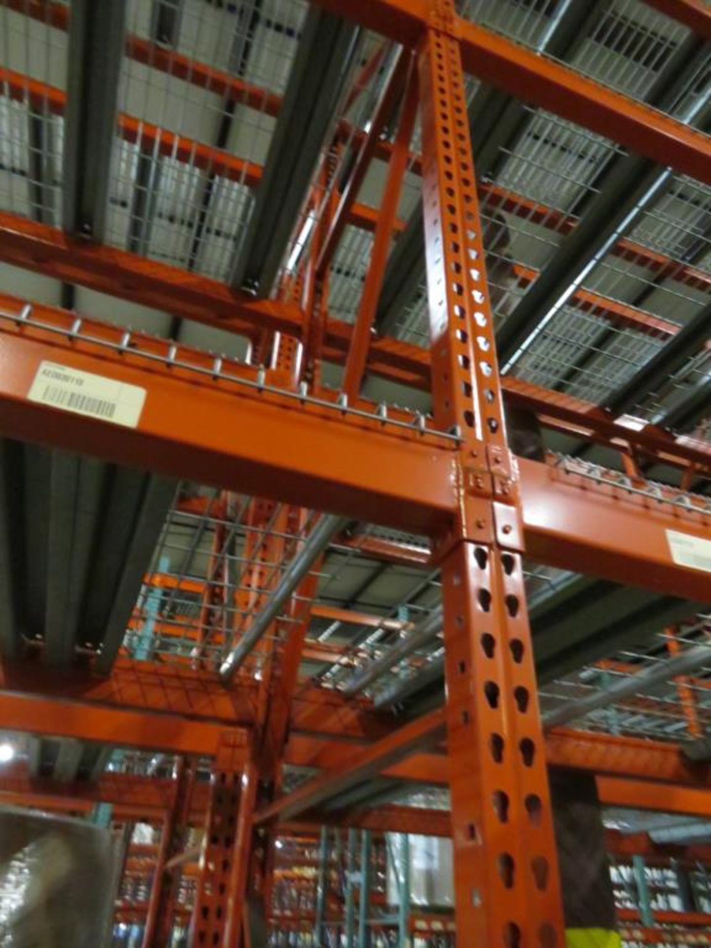 Interlake Pallet Racking 12 uprights 3"x 2 1/4", 42" wide and 18' tall, 66 beams 4 1/2"x 2 3/4" & - Image 2 of 3