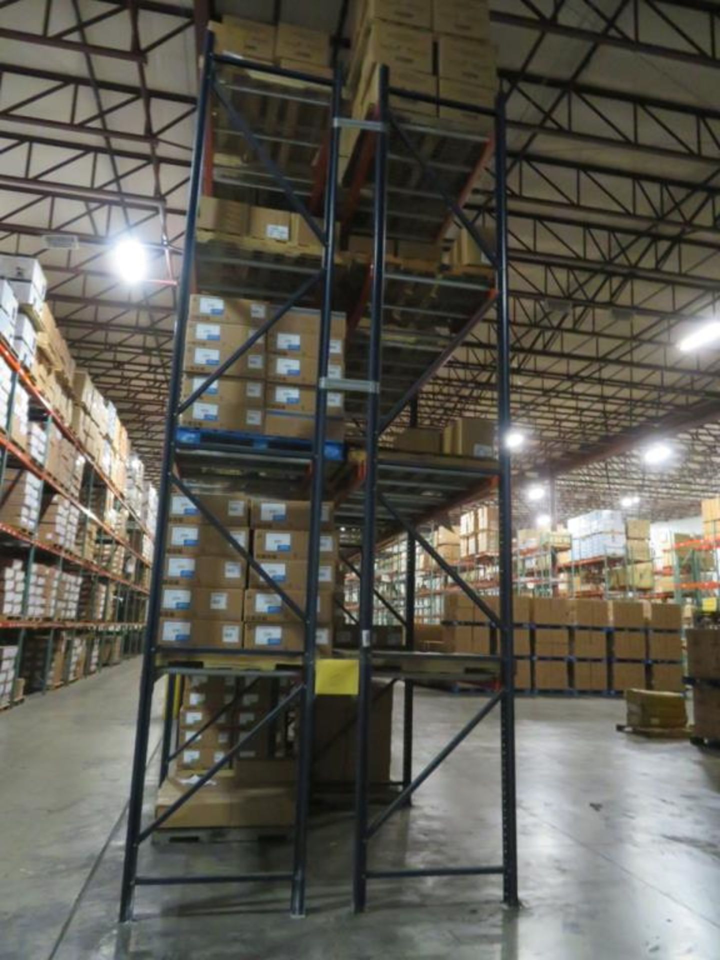 Mecalux Pallet Racking 20 uprights 3"x 2 1/2", 42" wide and 20' tall, 144 beams 4 1/4" x 2 1/2" & 8'