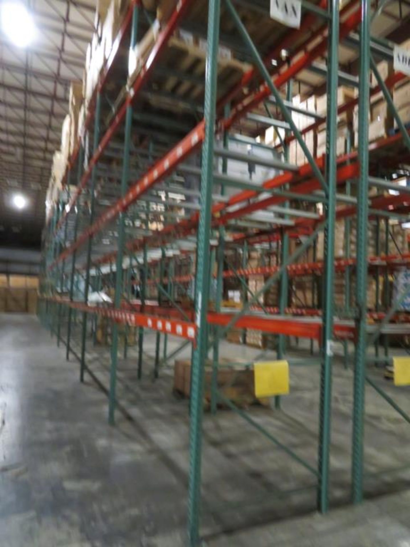Interlake pallet racking 12 uprights 3"x 2 1/4", 44" wide and 20' tall, 88 beams 4 1/4"x 2 3/4" &
