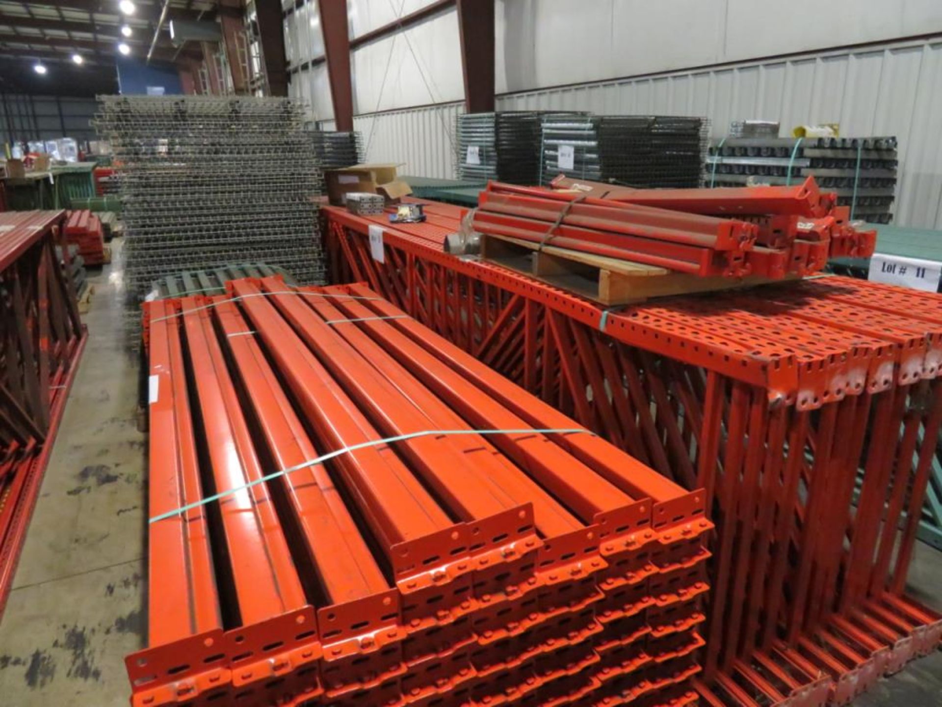 Interlake Pallet Racking 12 uprights 3"x 2 3/4", 42" wide and 18' tall, 66 beams 4 1/8"x 2 3/4" & - Image 7 of 8