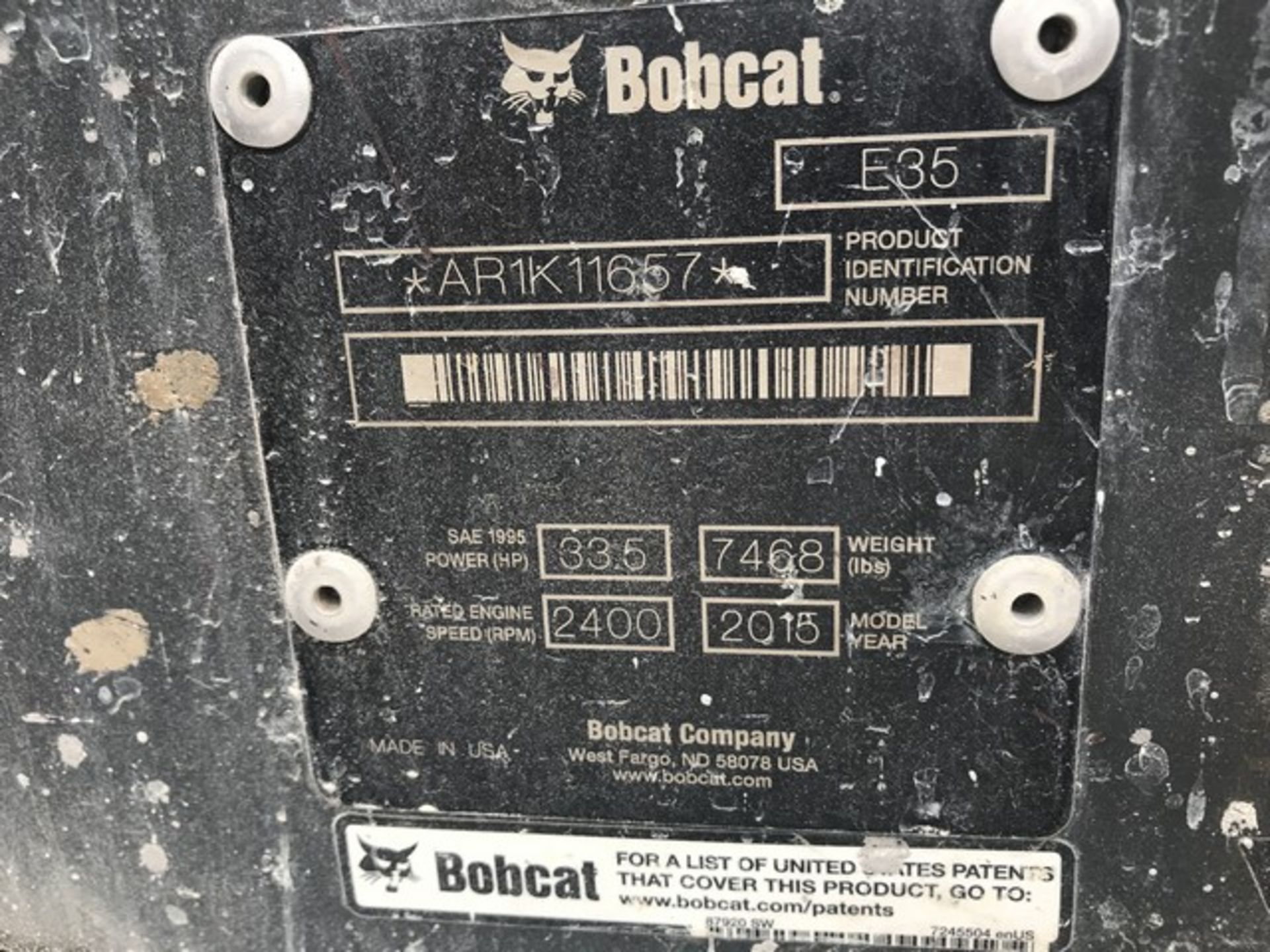 BOBCAT E35-ZTS MINI EXCAVATOR WITH HYDRAULIC QUICK DISCONNECT & GRAPPLES - AR1K11657 - 2,306 HOURS - Bild 7 aus 11