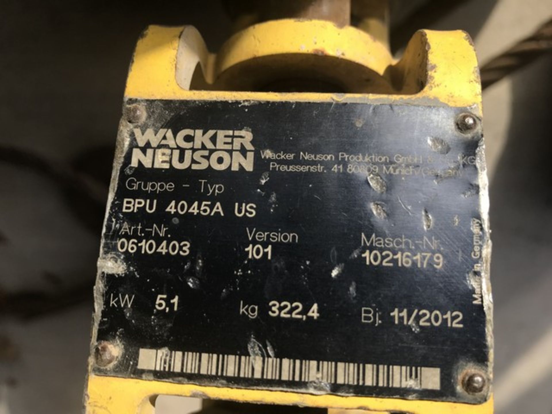 WACKER NEUSON BPU4045A PLATE COMPACTOR WITH GASOLINE ENGINE - Image 5 of 5