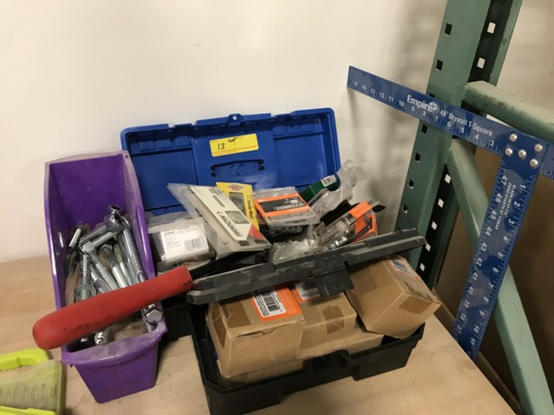 LOT ASSORTED TOOLS, HARDWARE, ETC.