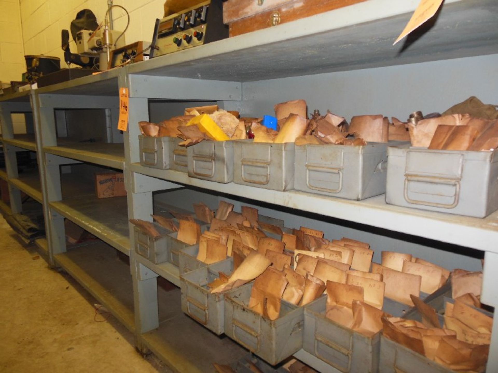 LOT: (2) WOODEN SHELVING UNITS W/ CONTENTS