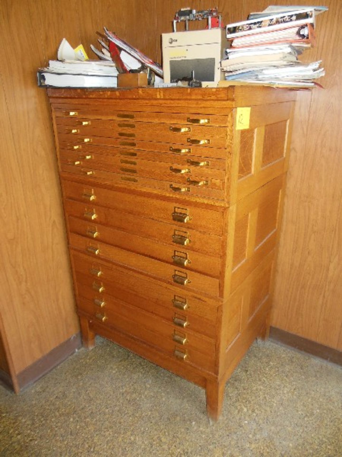 OAK 15-DRAWER CABINET