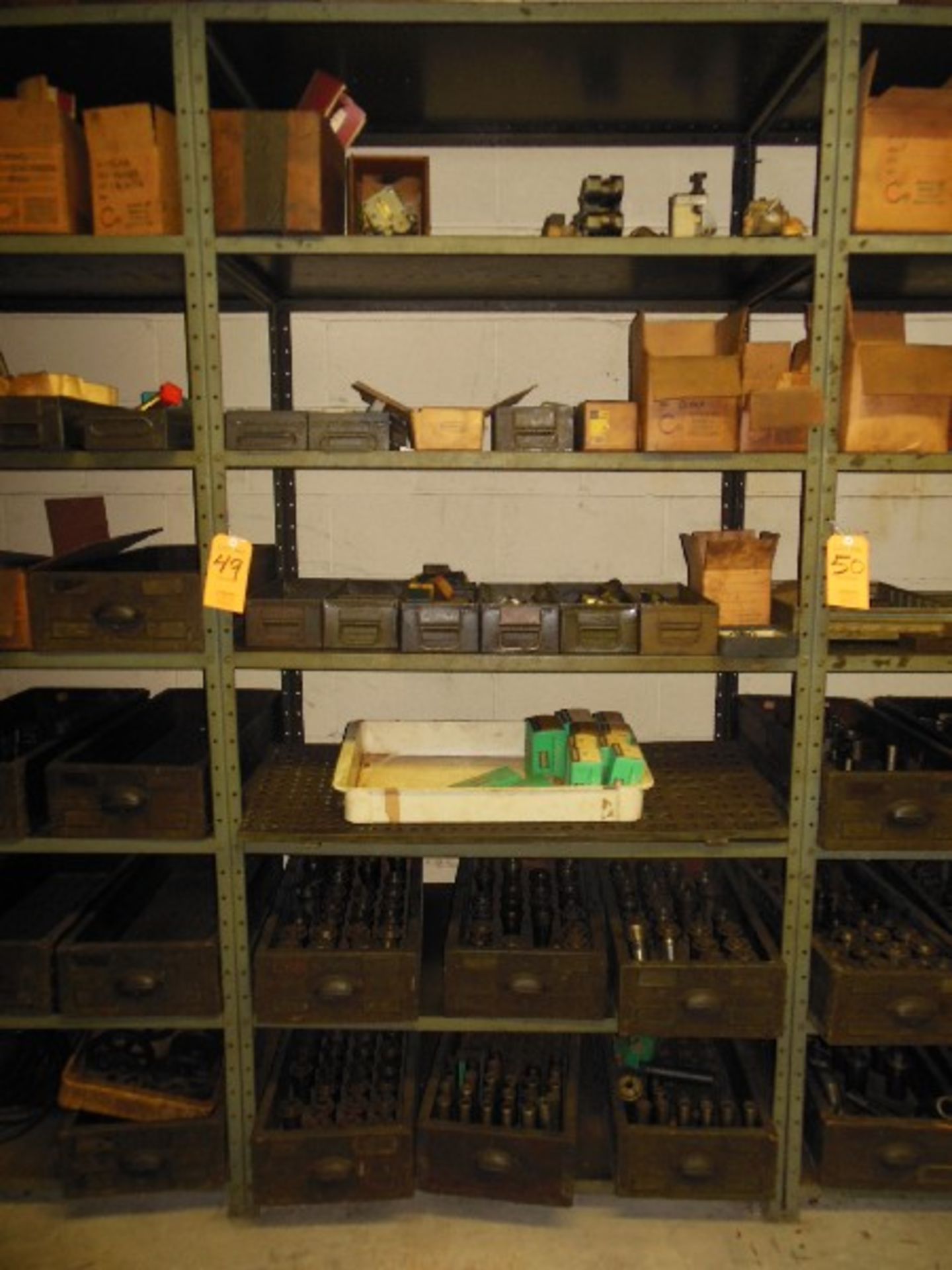 LOT: STEEL SHELVING & CONTENTS