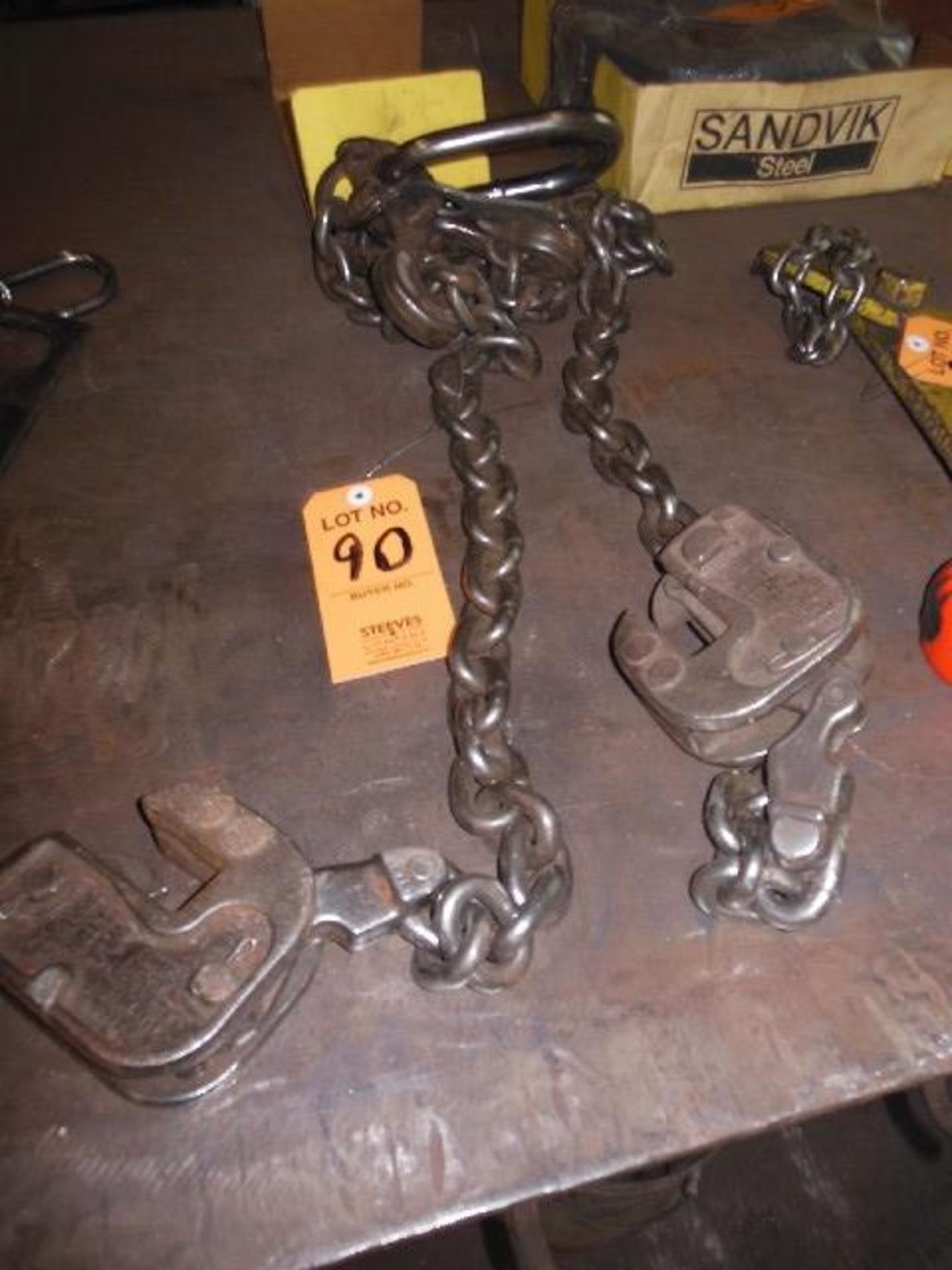 LOT: (1) PAIR OF SHEET GRABS W/ CHAIN