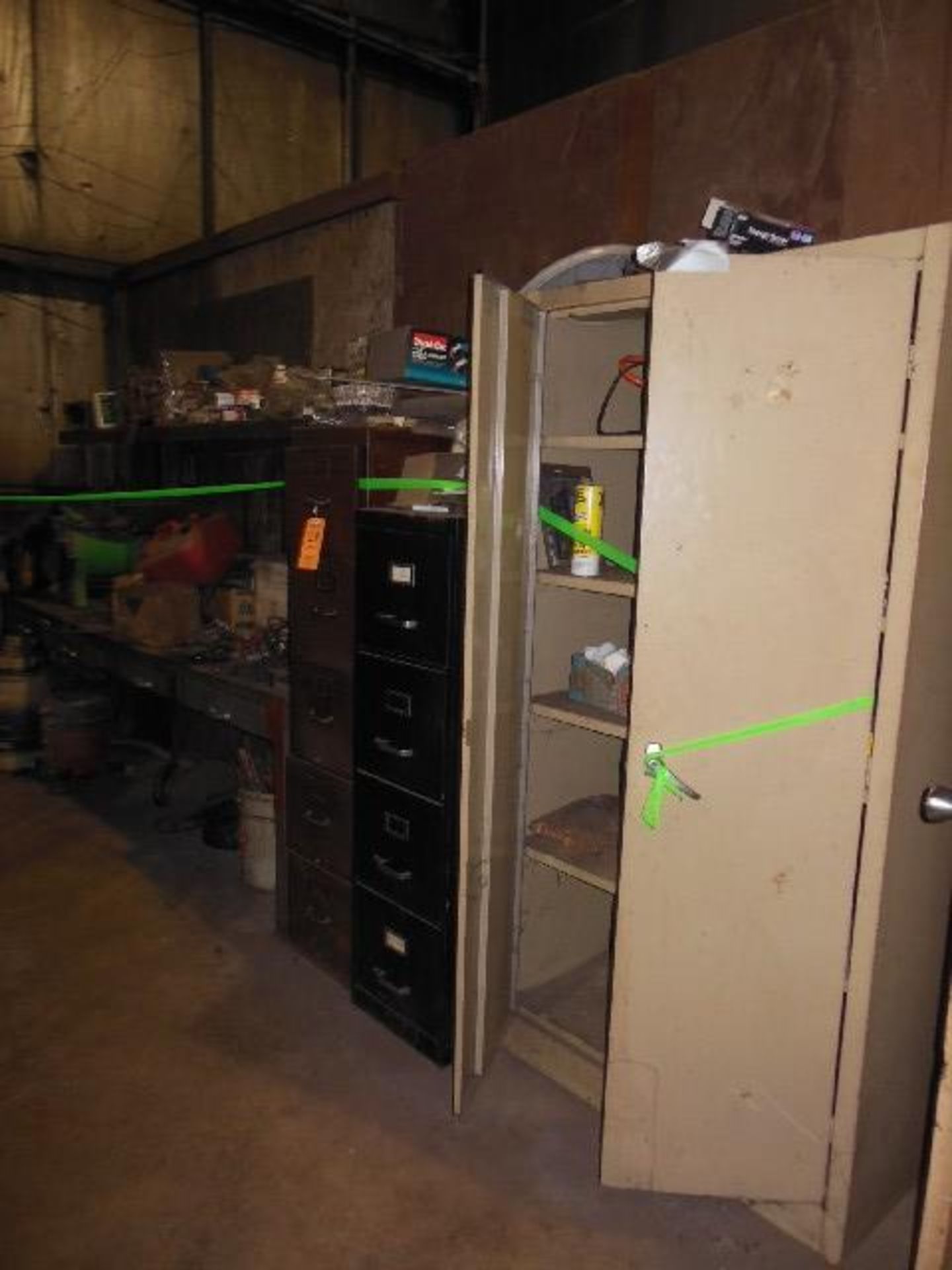 LOT: MISC. CABINET; BENCH & CONTENTS