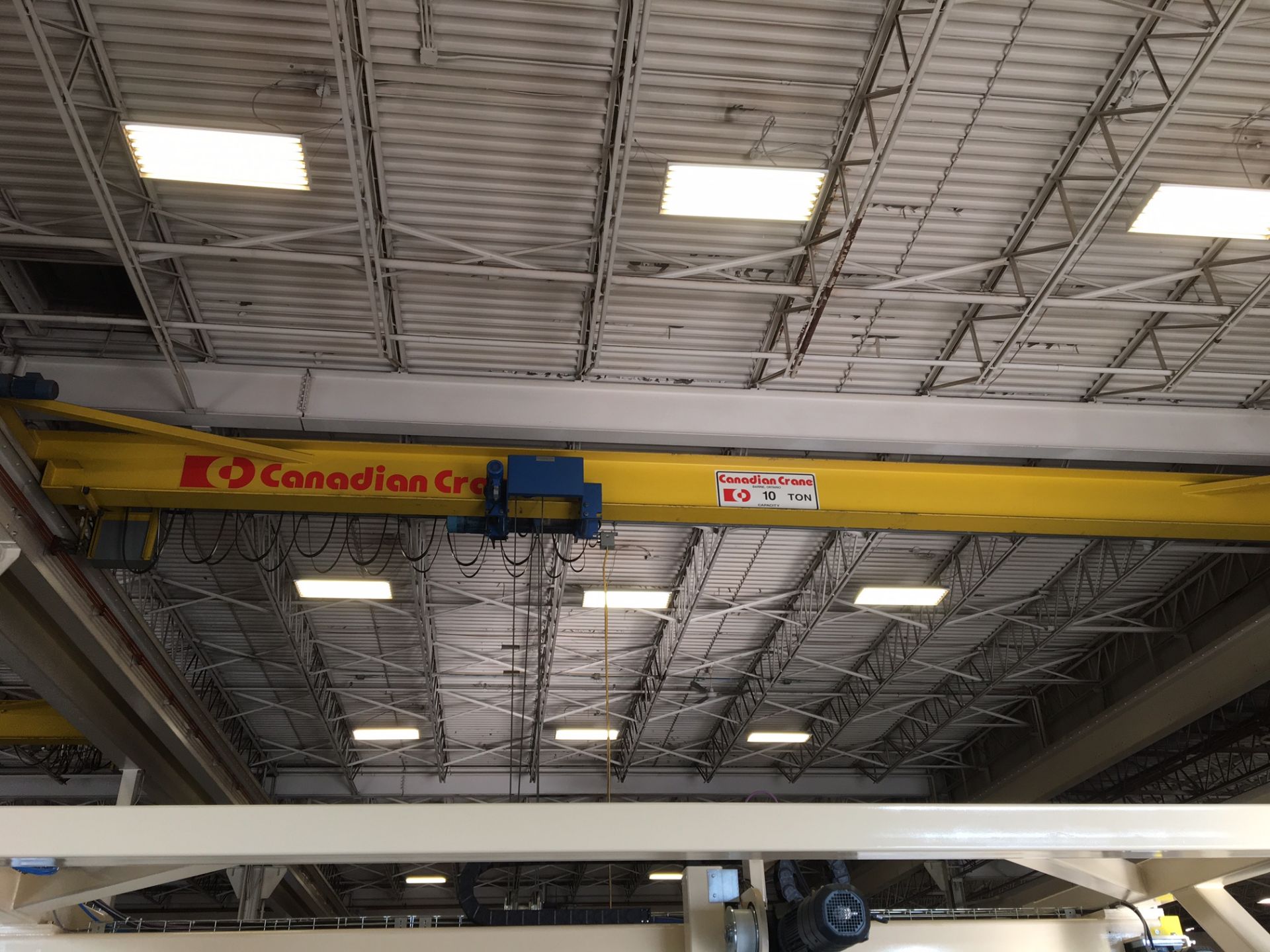 Canadian Crane 10 Ton Capacity Single Girder Overhead Crane with wireless pendant controller and