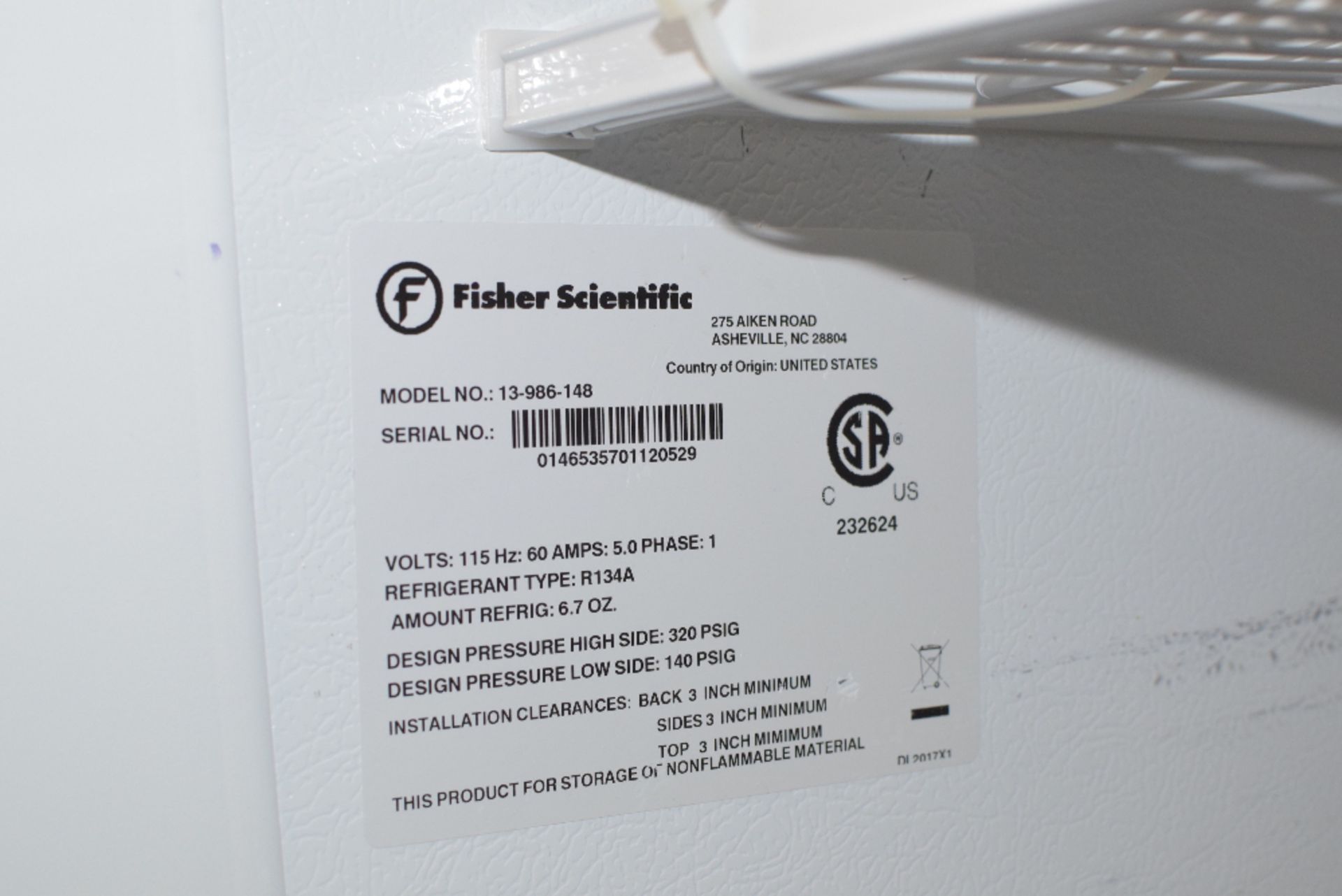 Fisher Scientific 13-986-148 Laboratory Freezer - Image 3 of 3
