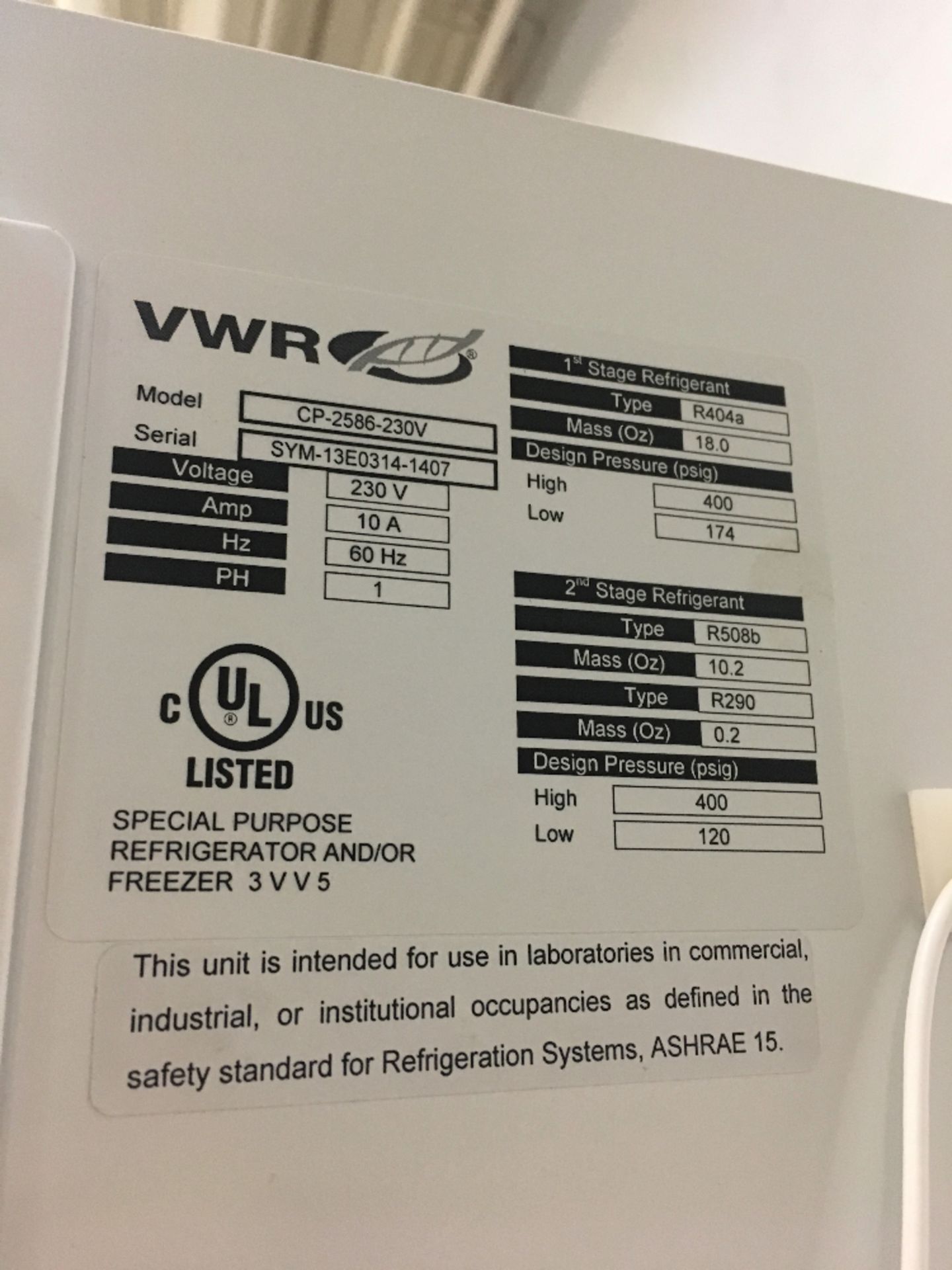 VWR CryoPro Ultra Low Temp Freezer - Image 2 of 5