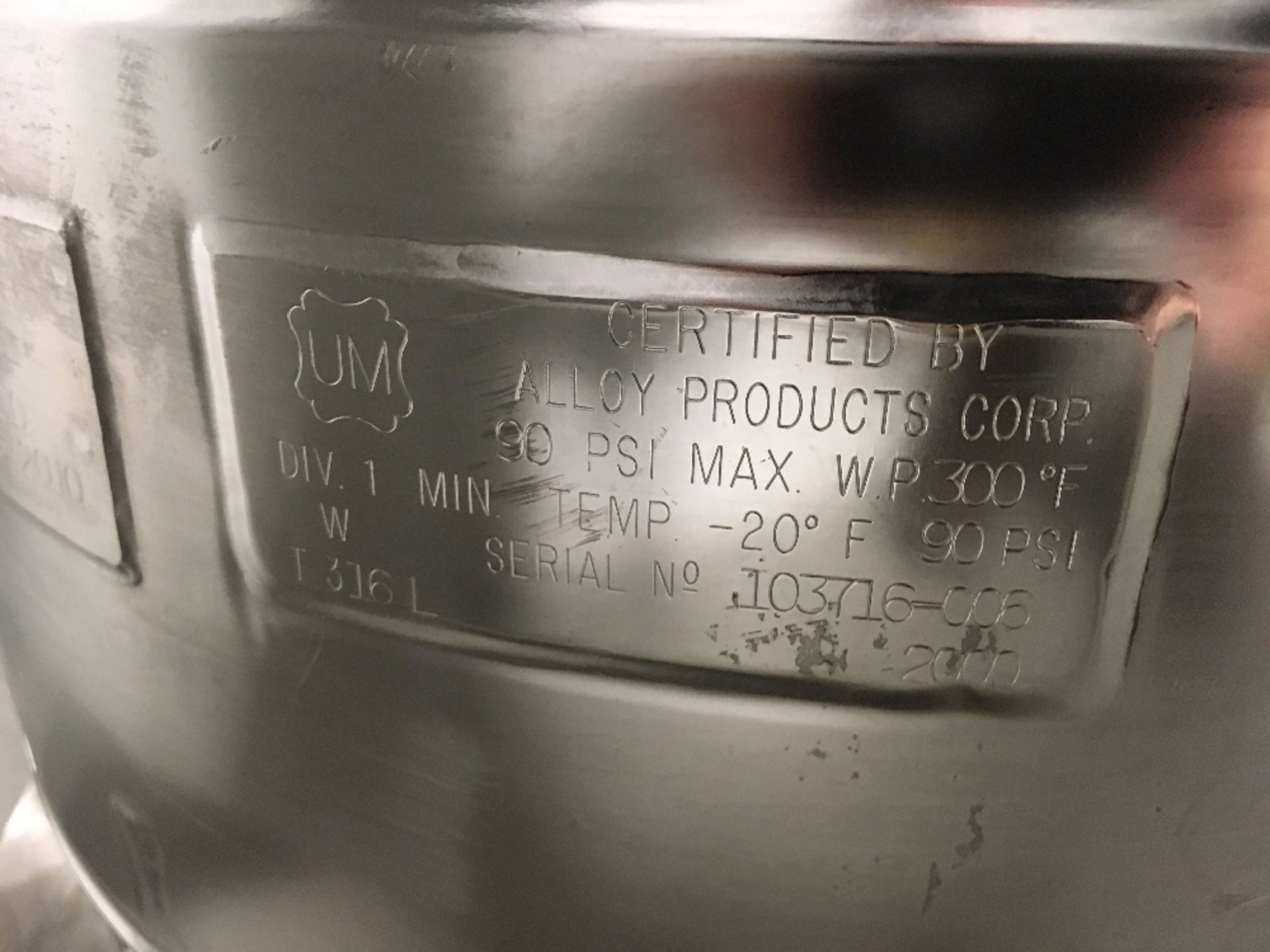 Alloy Products Stainless Steel Vessel - Image 2 of 2