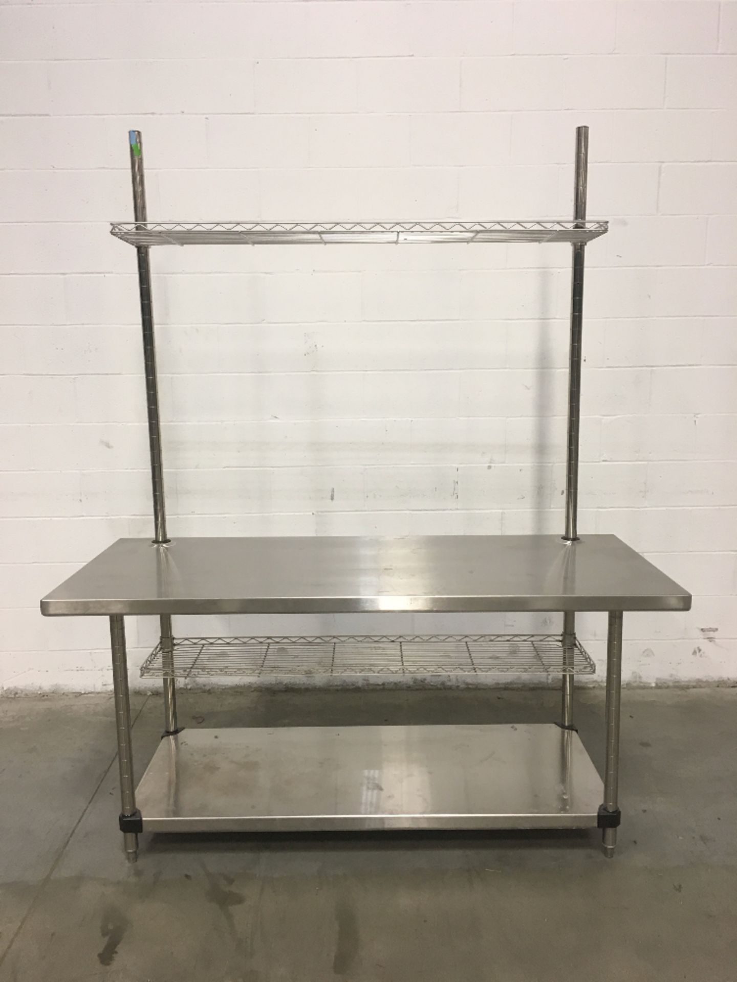 6' Metro Stainless Steel Table with Built-In Shelving