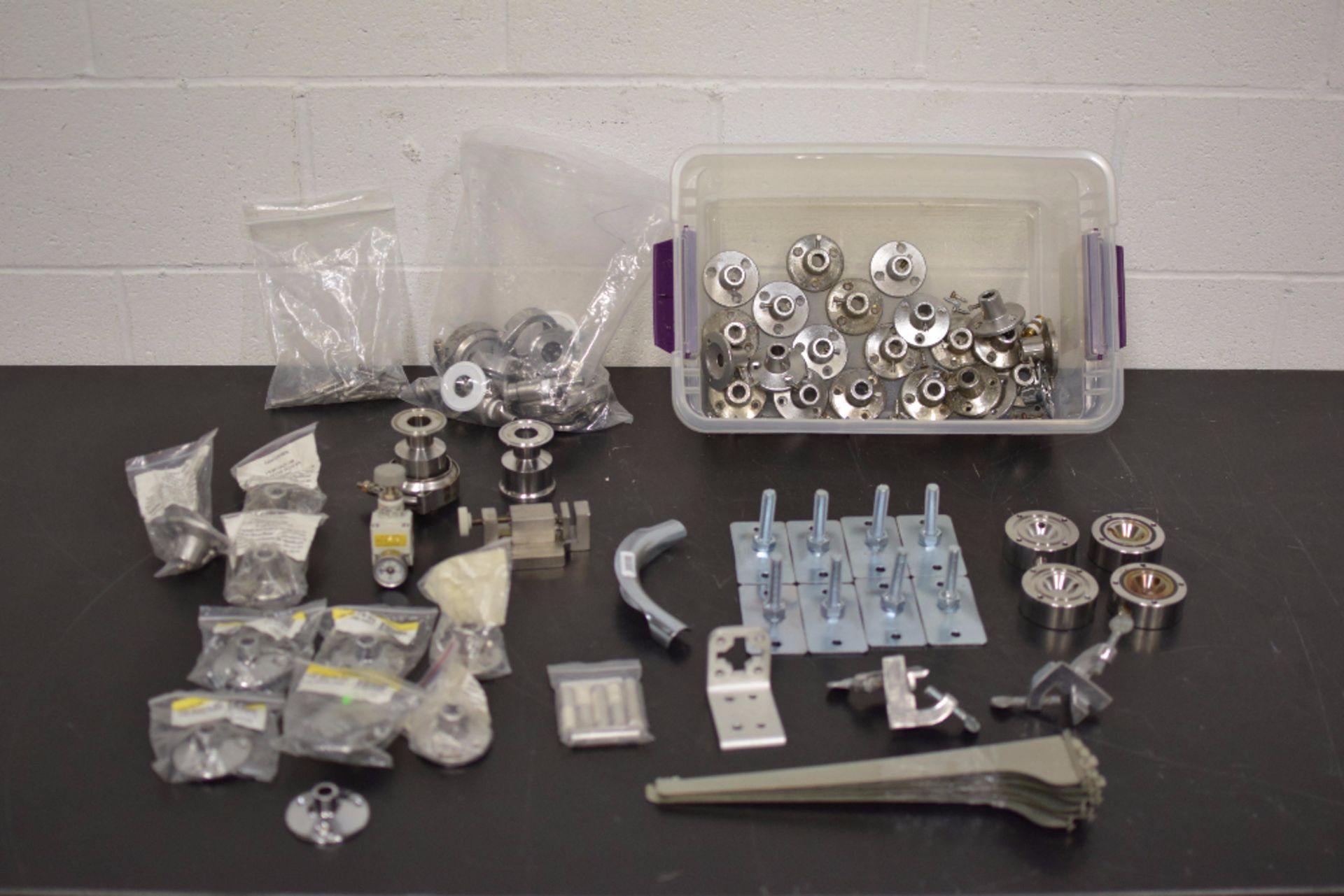 Lot of Miscellaneous Stainless Steel Brackets and Fittings