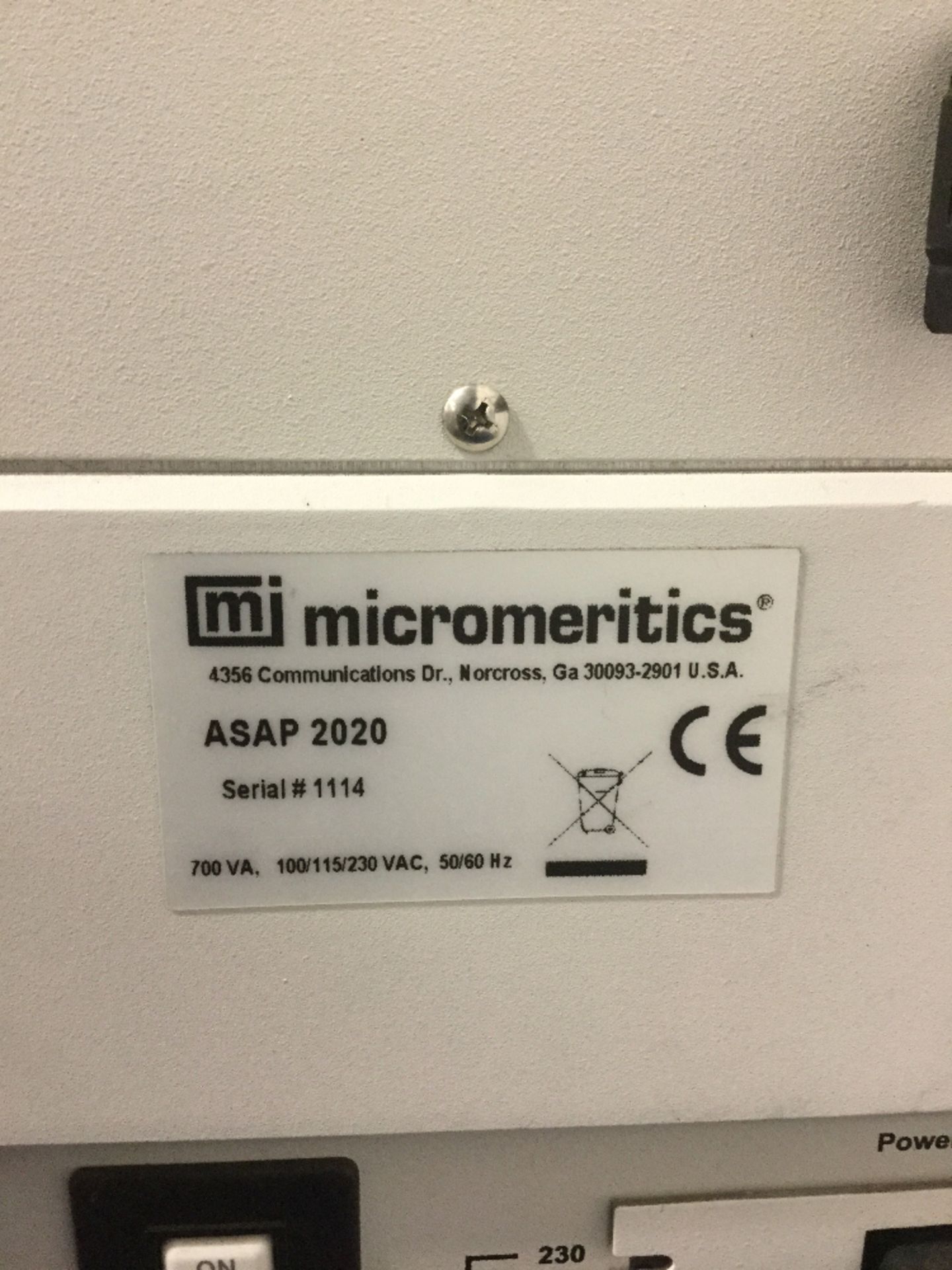 MicroMetrics ASAP 2020 Accelarated Surface Area and Porosimetry System - Image 2 of 8