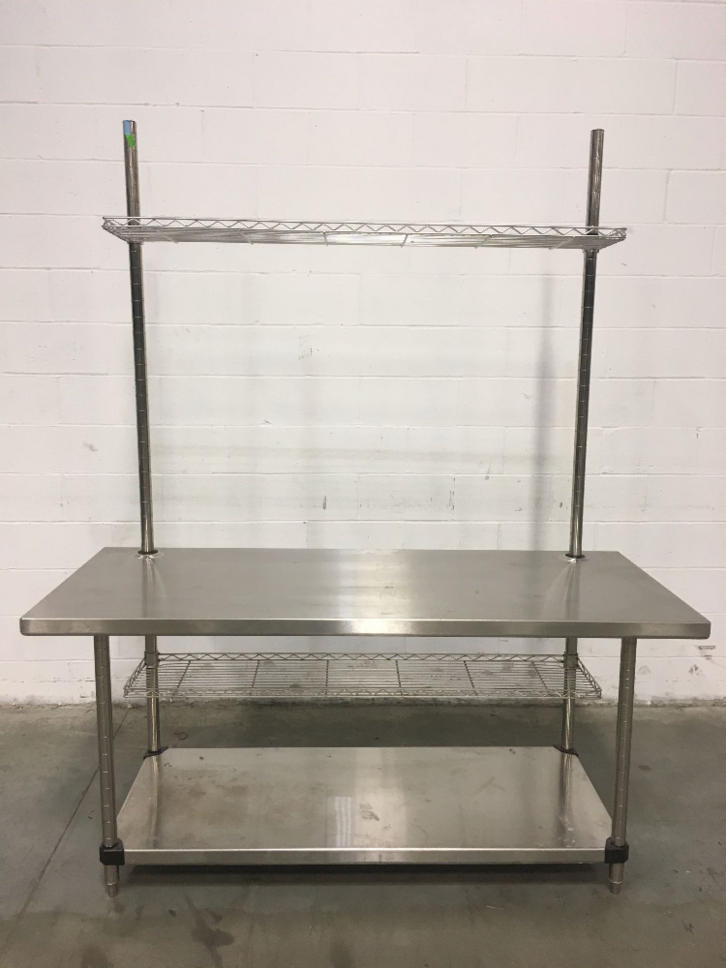 6' Metro Stainless Steel Table with Built-In Shelving