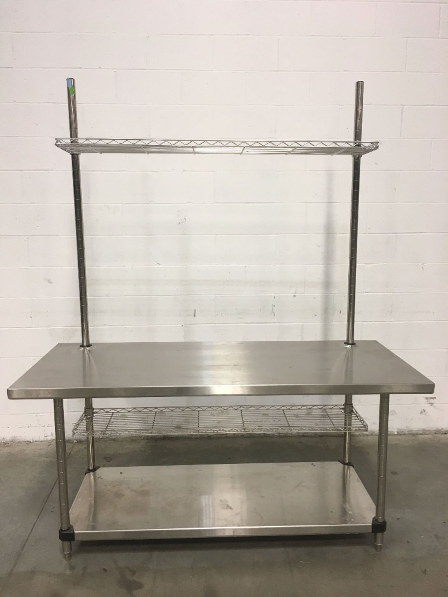 6' Metro Stainless Steel Table with Built-In Shelving