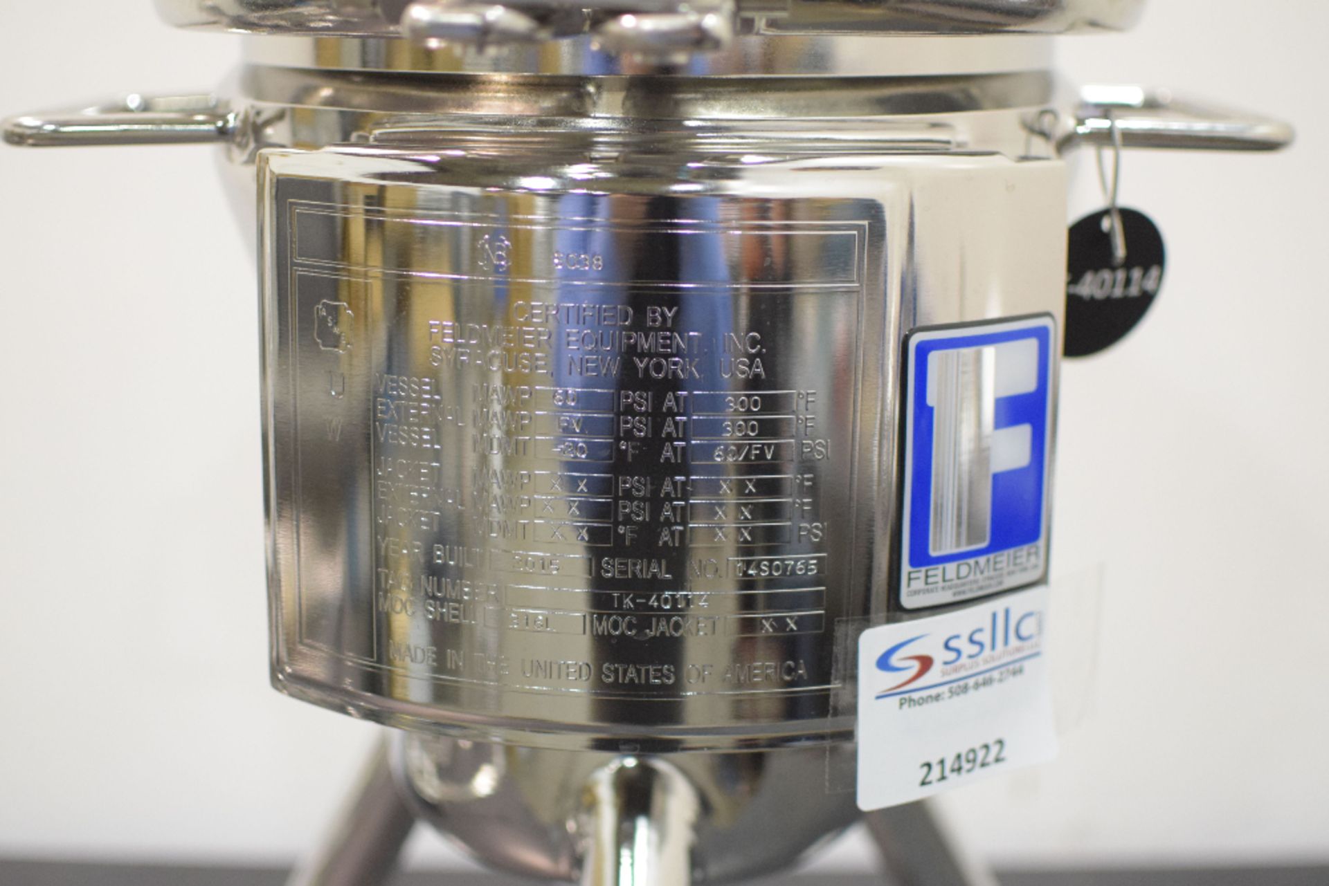 Feldmeier 5 liter Pressue Vessel - Image 4 of 5