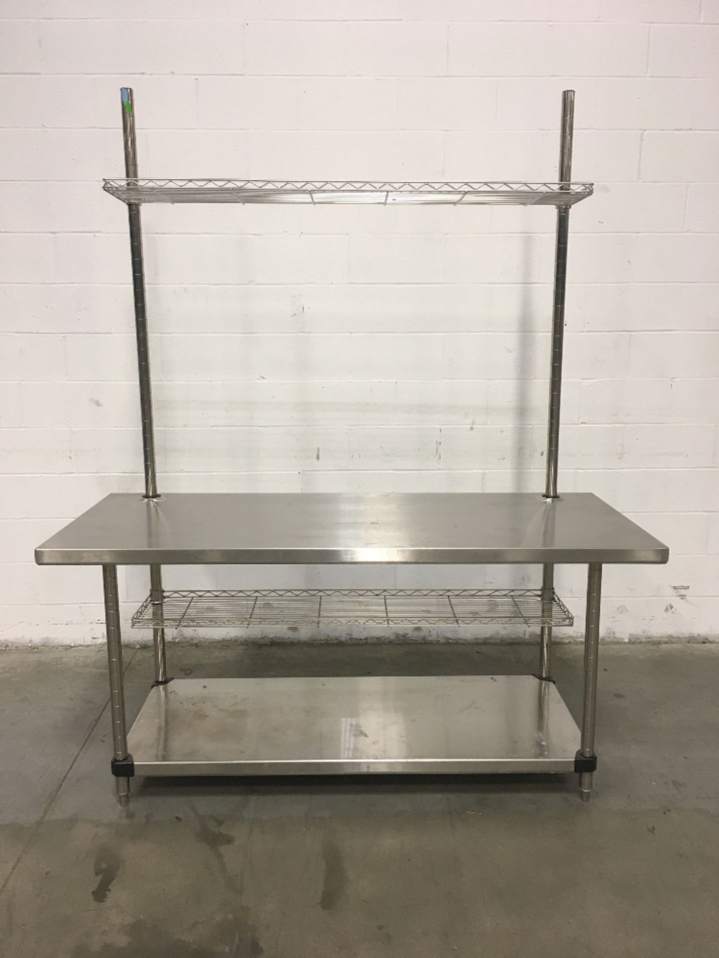 6' Metro Stainless Steel Table with Built-In Shelving