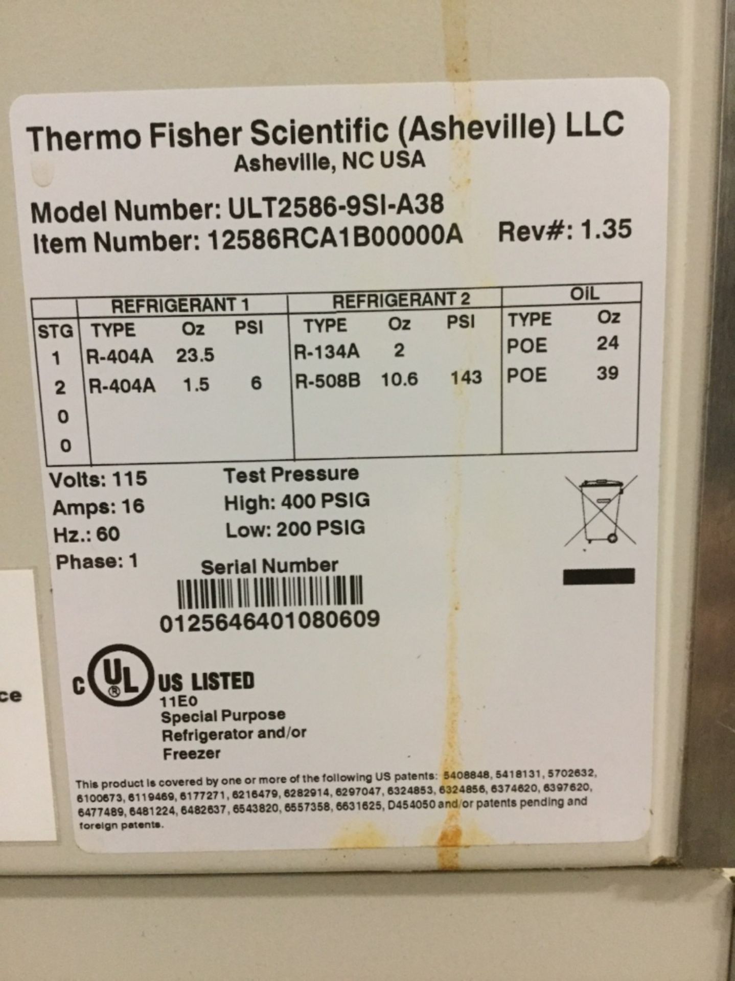 Thermo Scientific Ultima II -86C Freezer - Image 2 of 3