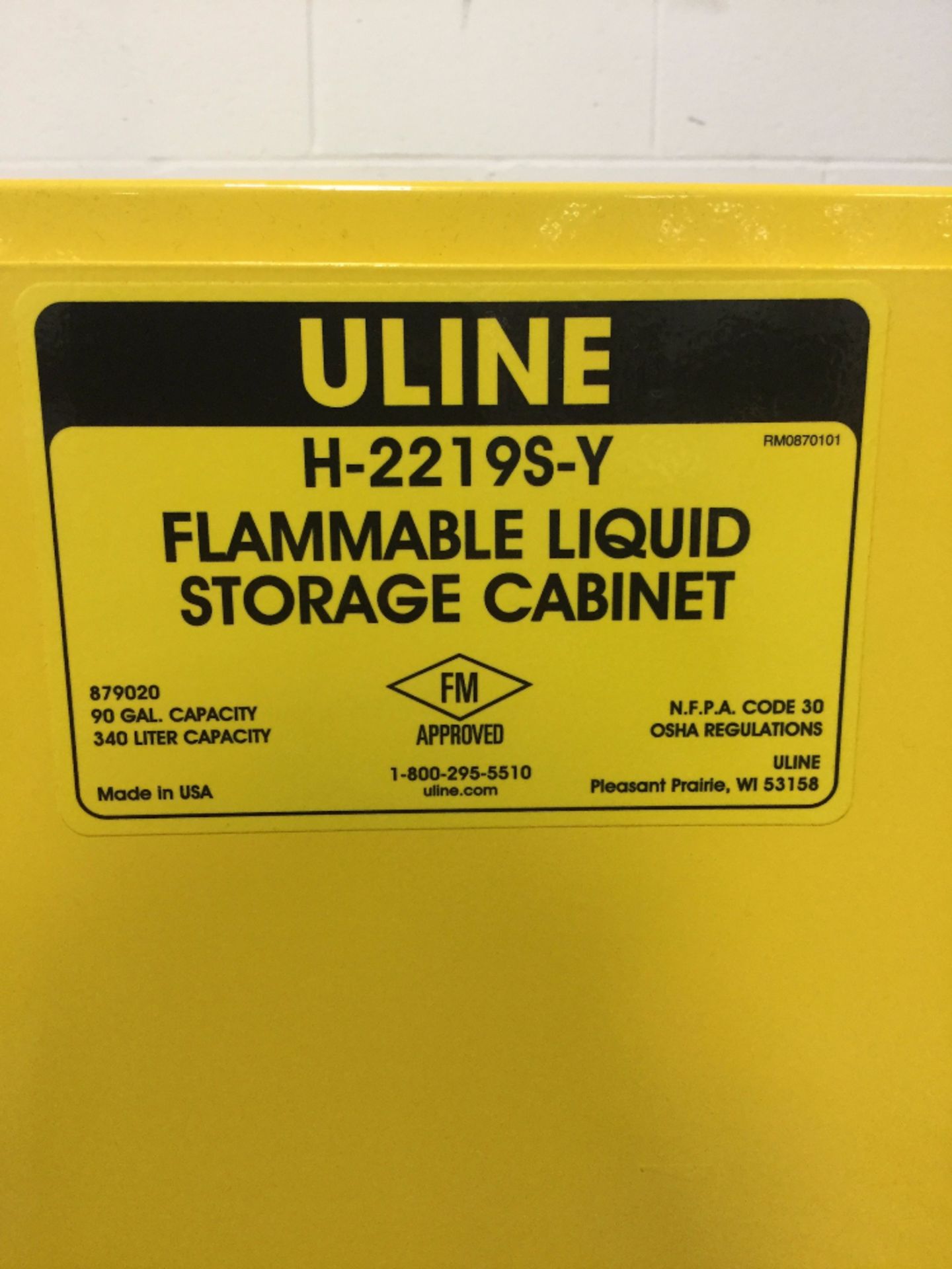 ULINE Standard Flammable Storage Cabinet - Image 2 of 3