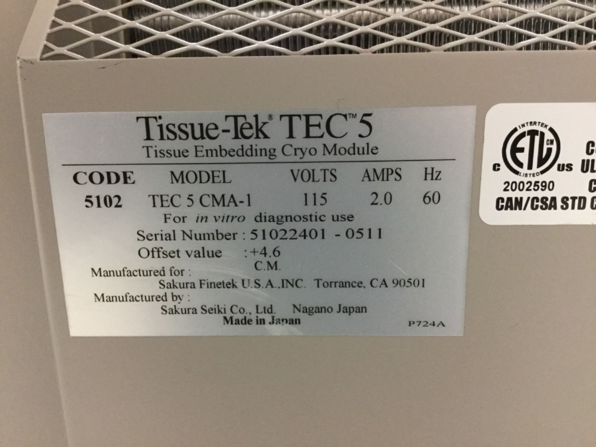 Tissue-Tek TEC 5 Embedding Console System - Image 3 of 4