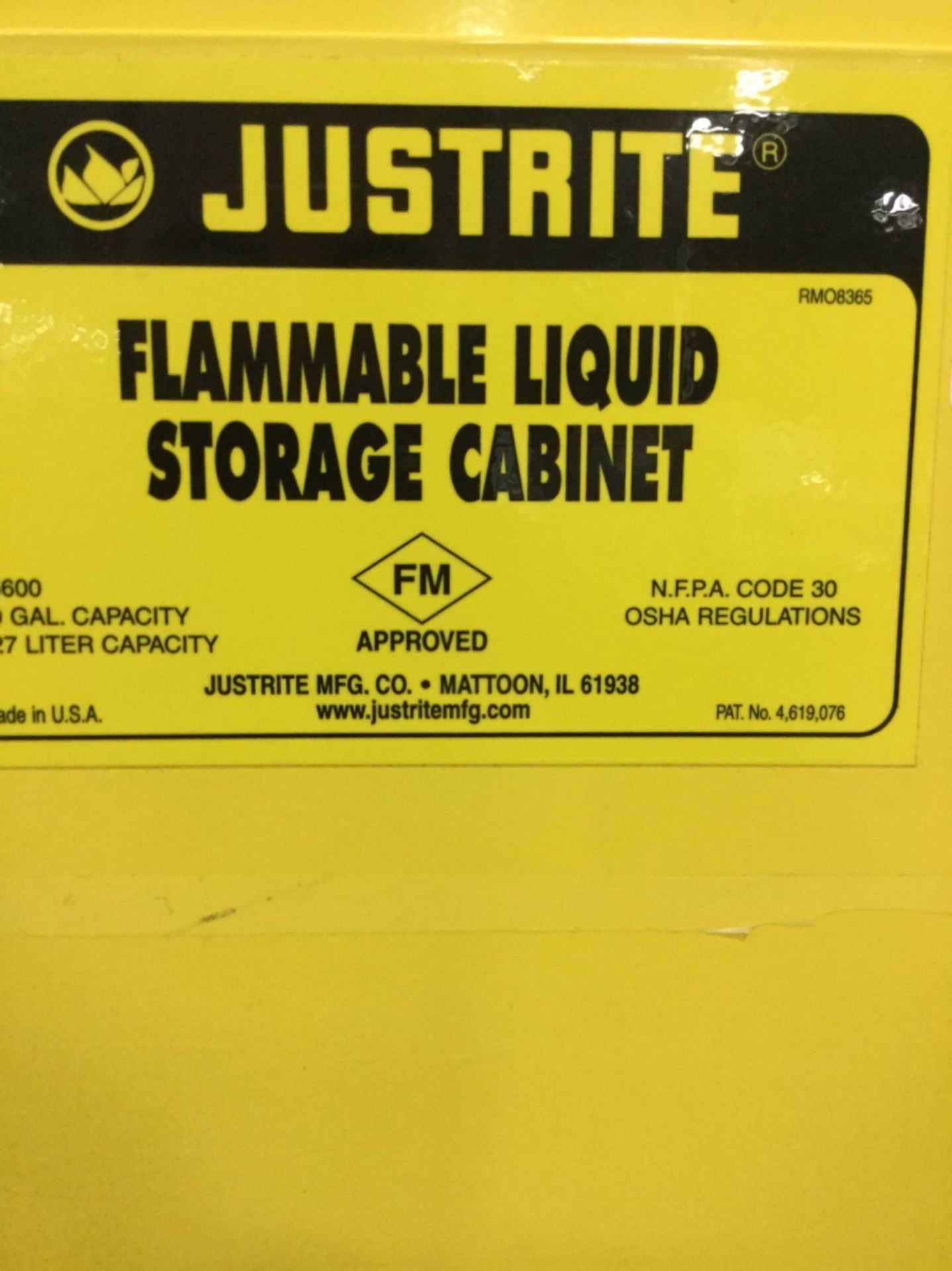 Justrite 60 Gallon Flammable Liquid Storage Cabinet - Image 2 of 3