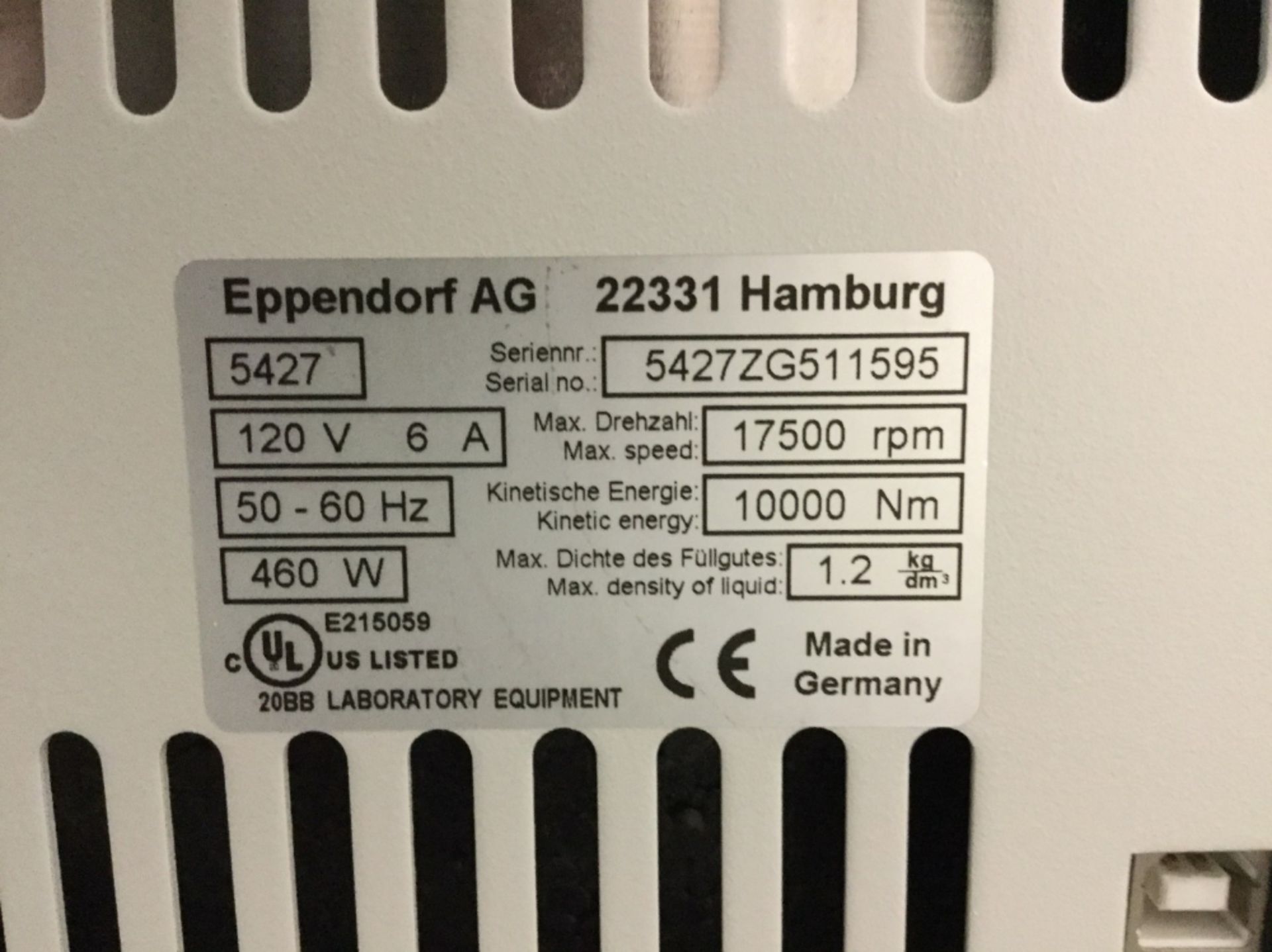 Eppendorf 5430 Centrifuge - Image 2 of 4