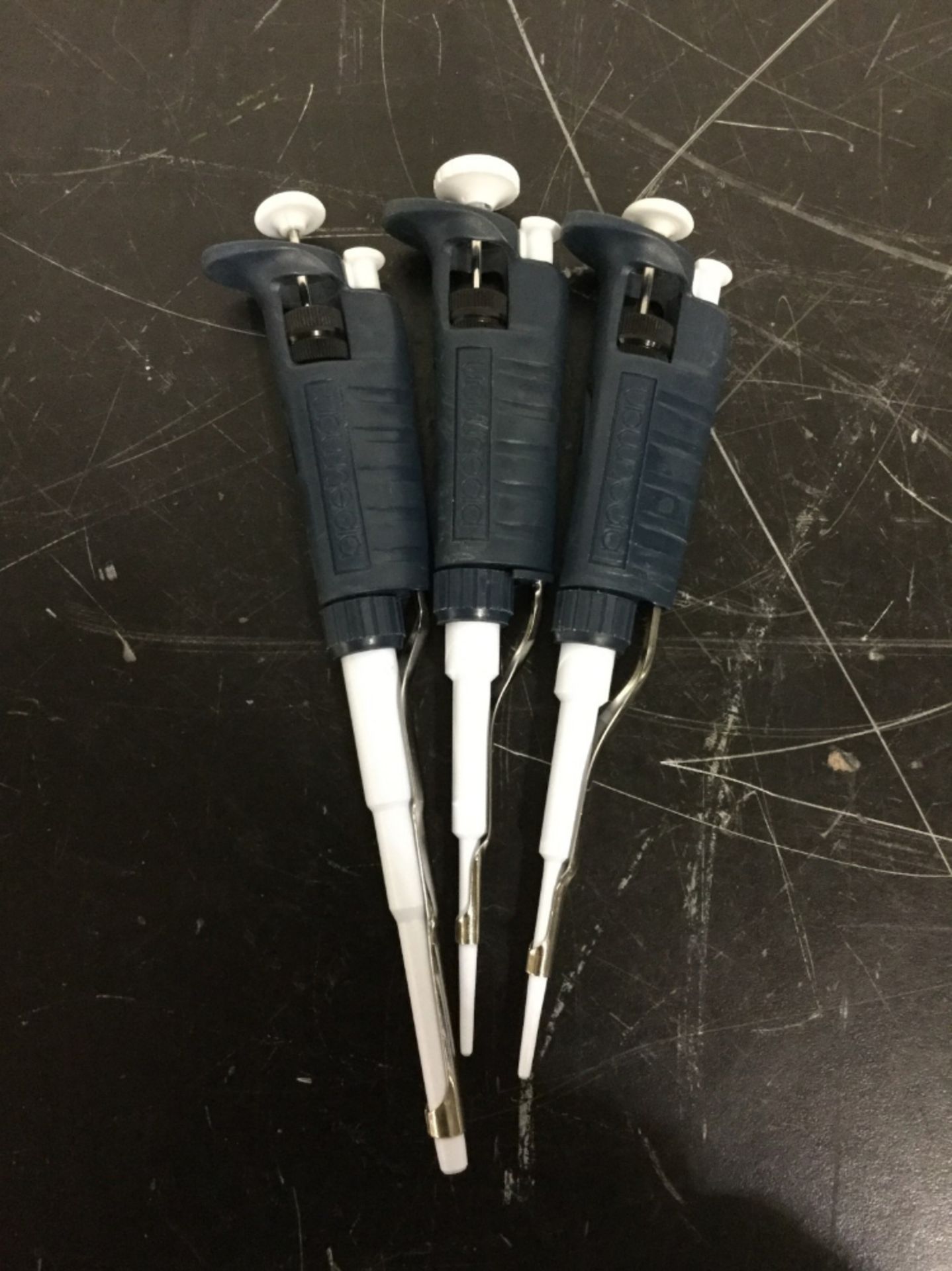 Lot of (3) Gilson Pipetman Single Channel Pipettes