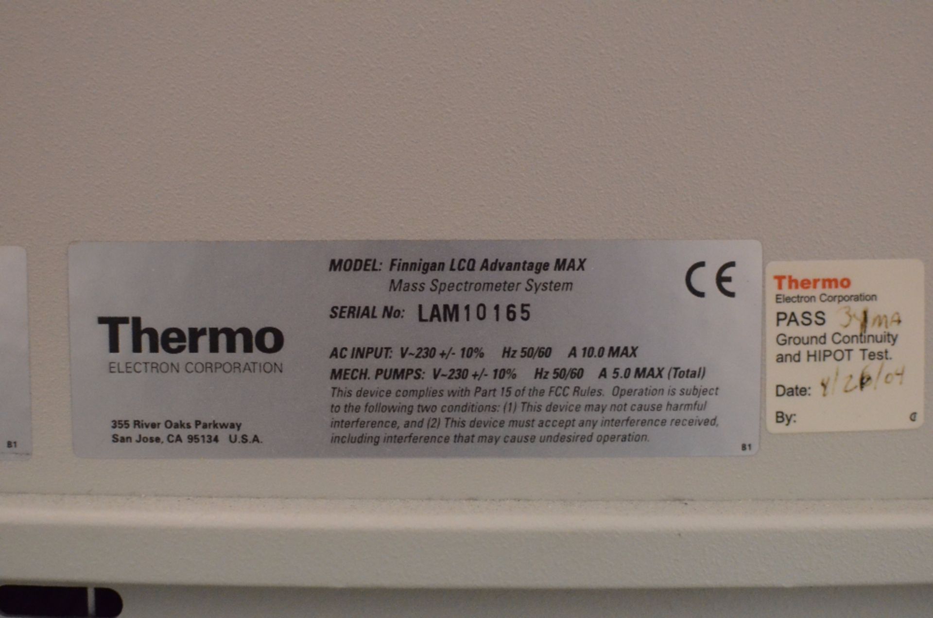 Thermo Finnigan LCQ Advantage MAX Mass Spectrometer - Image 14 of 18