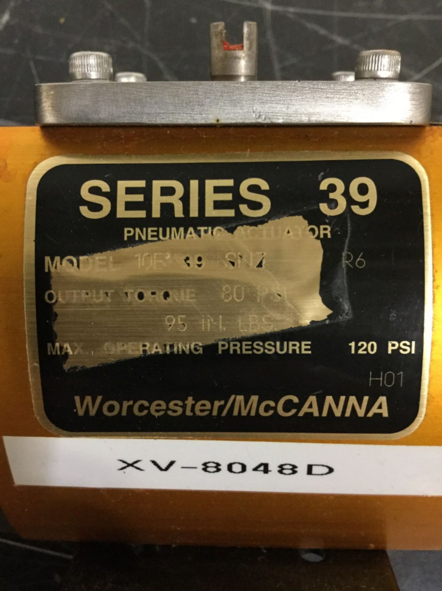 Worcester/McCanna Model 10E 39 SNZ R6 Pneumatic Actuator - Image 2 of 4