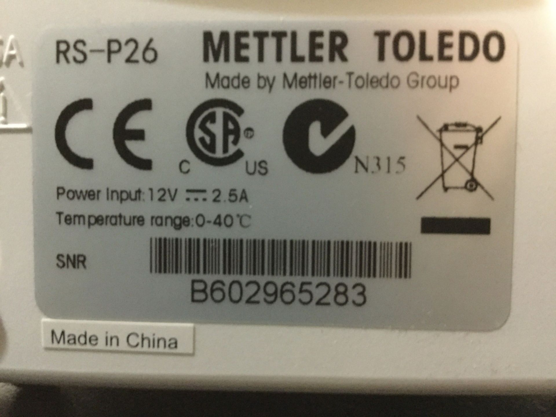 Mettler Toledo RS-P26 Printer - Image 2 of 2