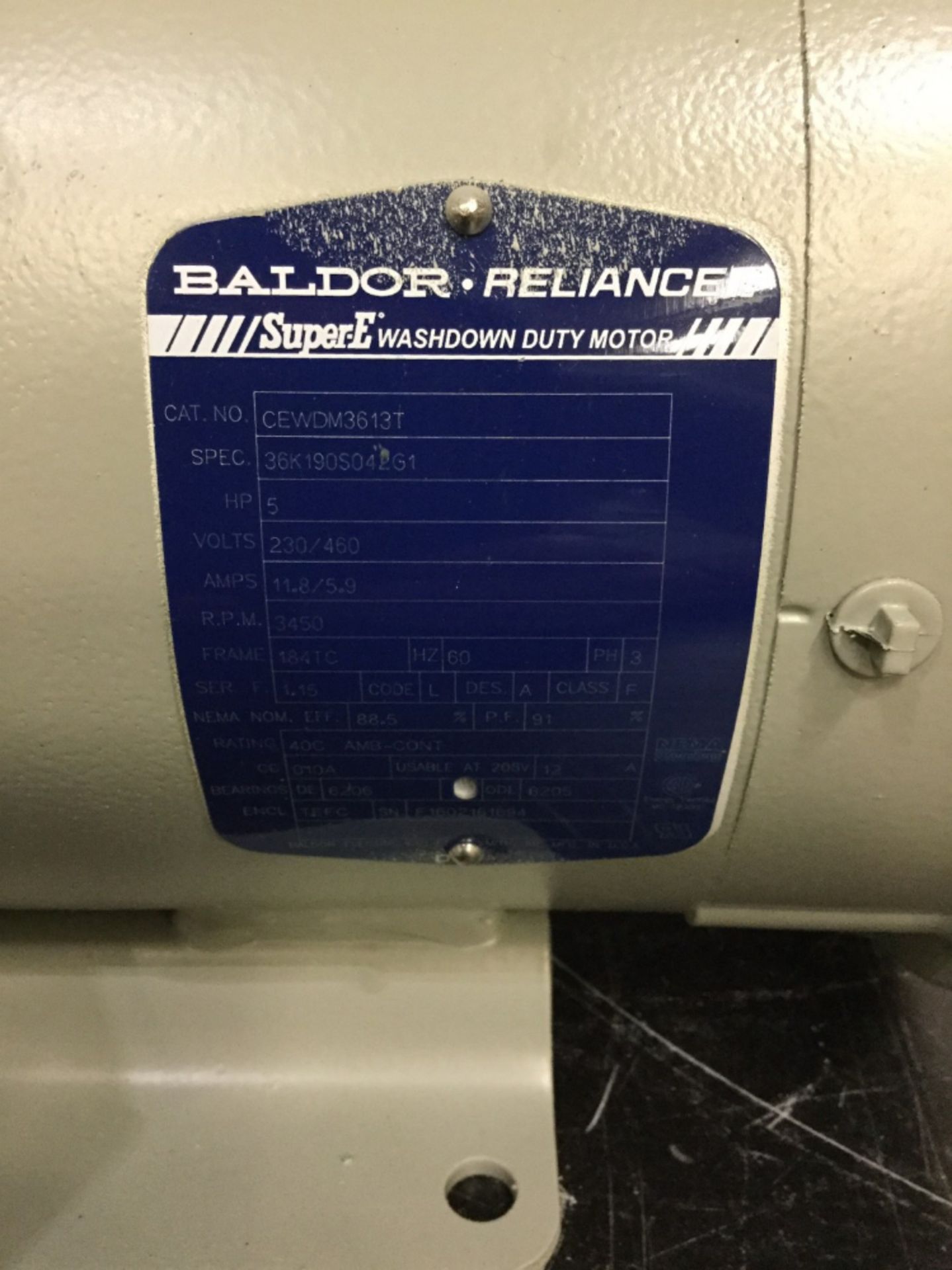 Baldor Reliance Super-E Washdown Duty Motor - Image 2 of 2