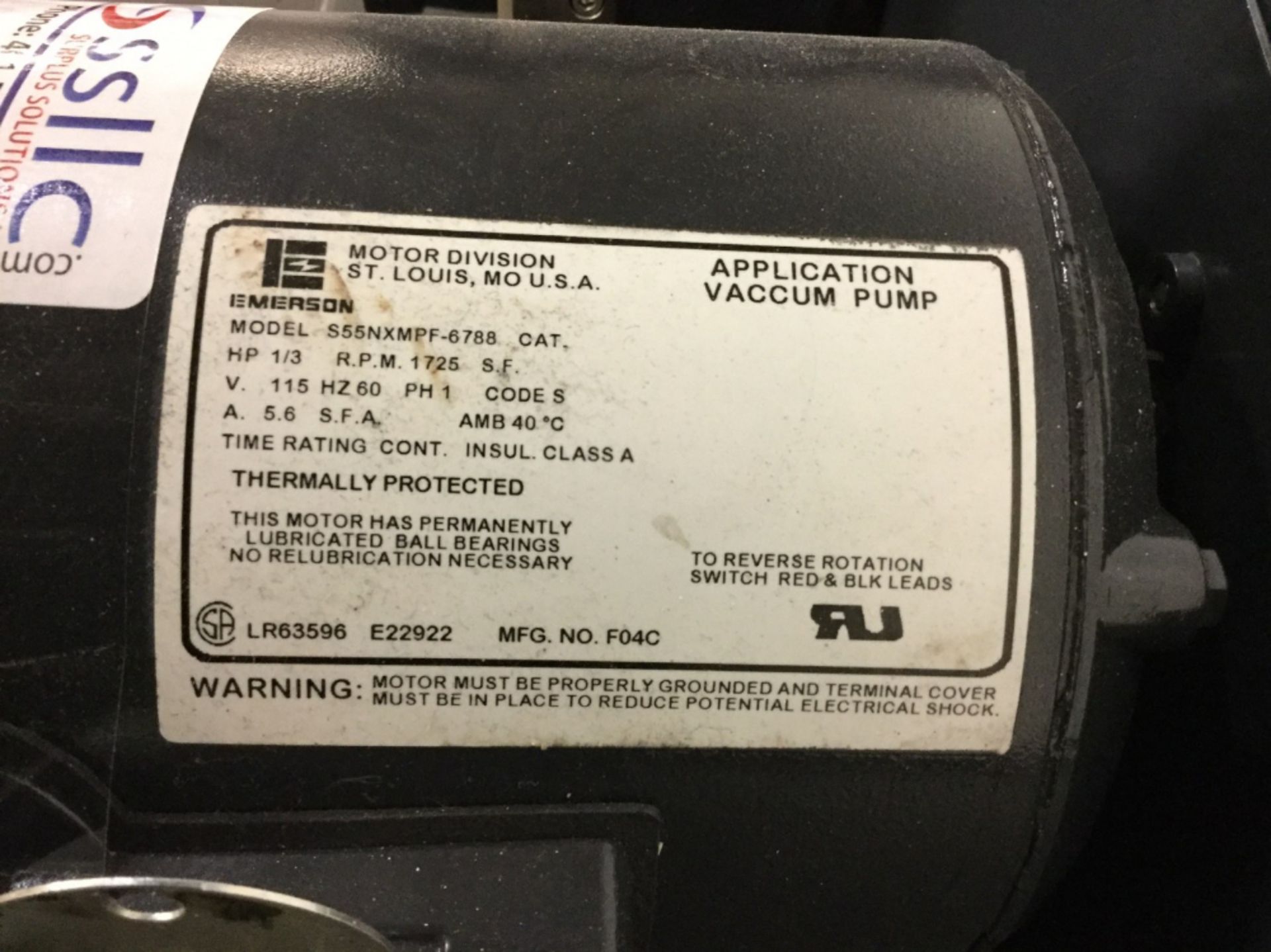 Welch DuoSeal 1402 Vacuum Pump - Image 2 of 2