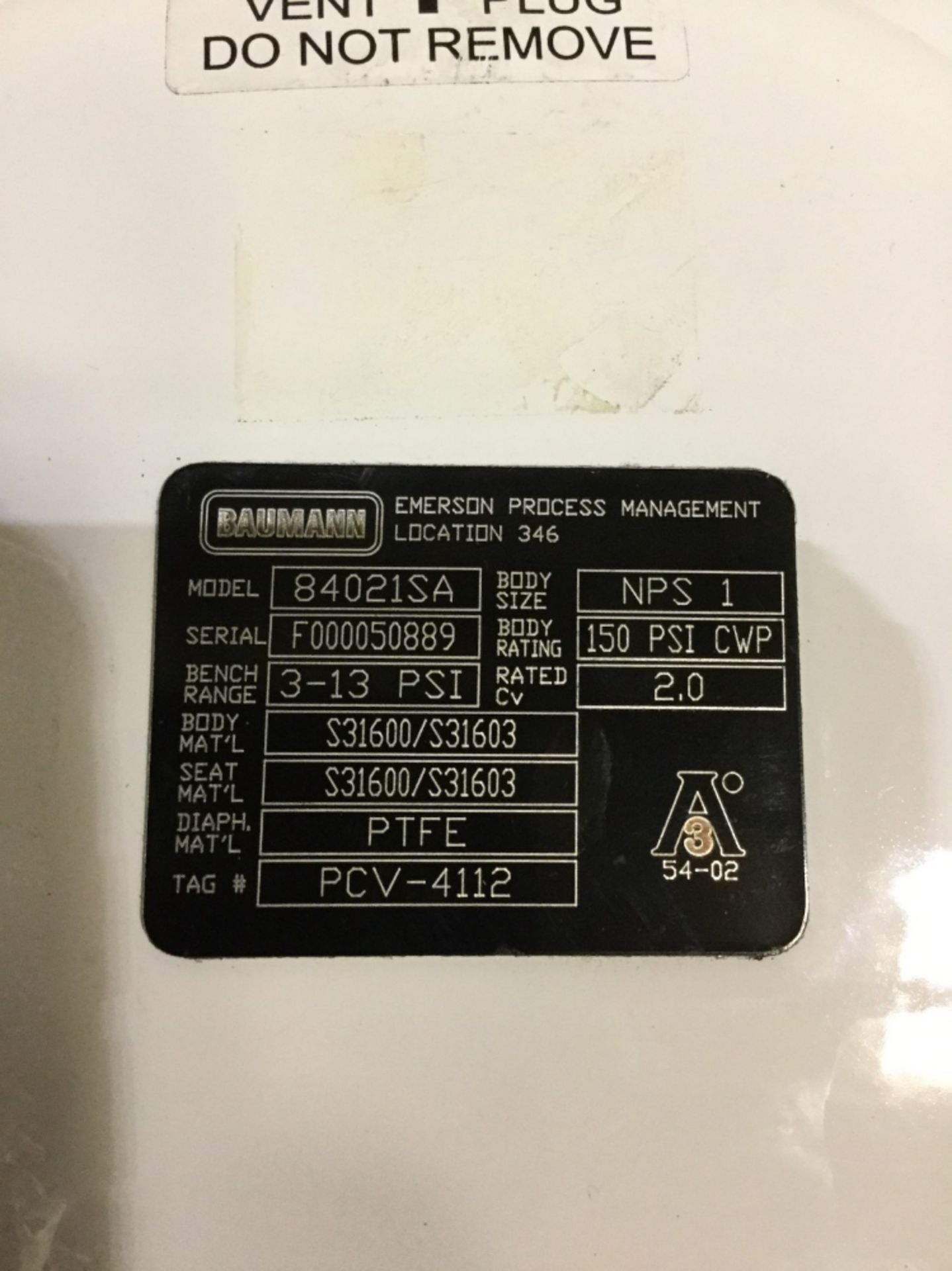 Lot of (2) Baumann 84021SA Control Valve with Digital Valve Controller - Image 2 of 4