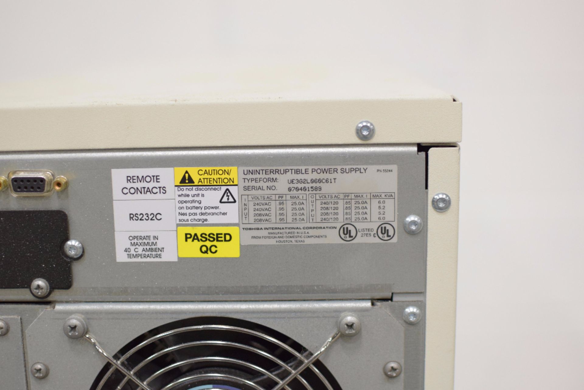 Powervar Model UE3G2L060C61T Uninterruptible Power Supply - Image 4 of 5